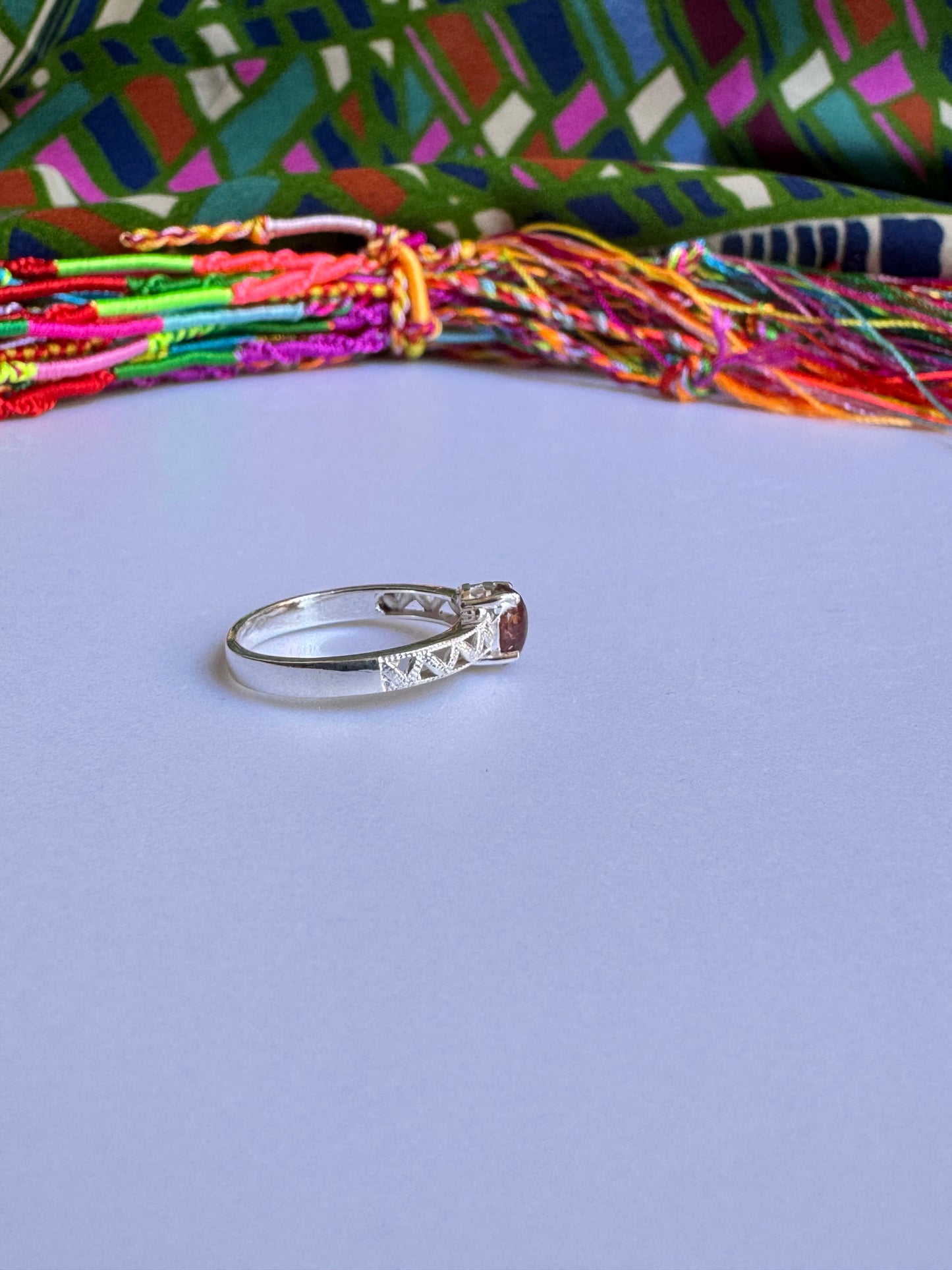 925 Silber Turmalin Ring Größe 17 - TA13