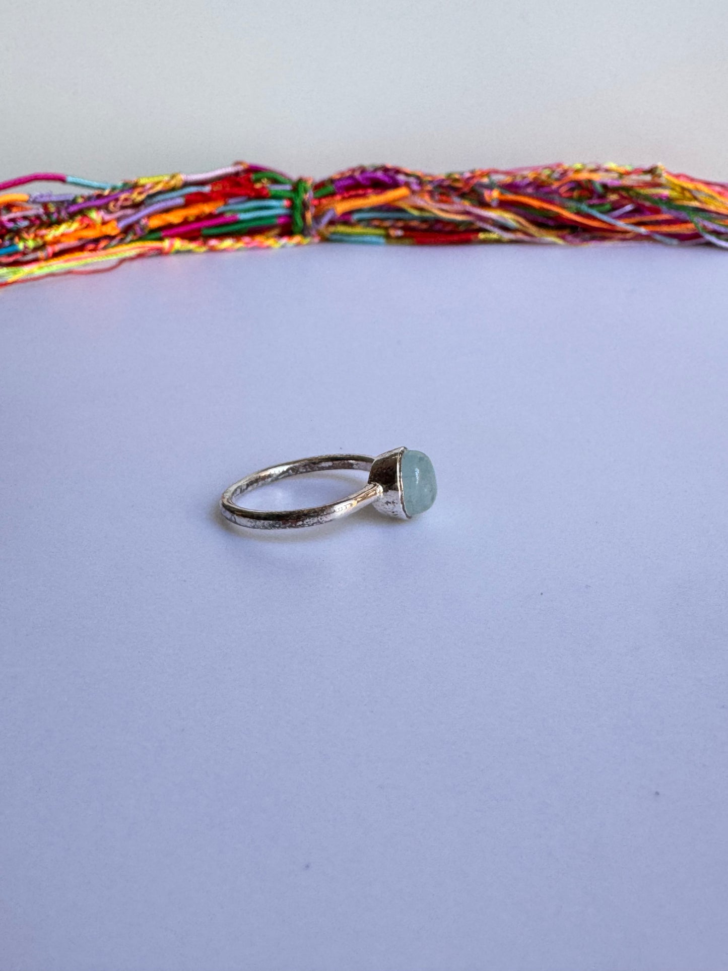 Anello argento 925 acquamarina misura 19/20 - 9AQ