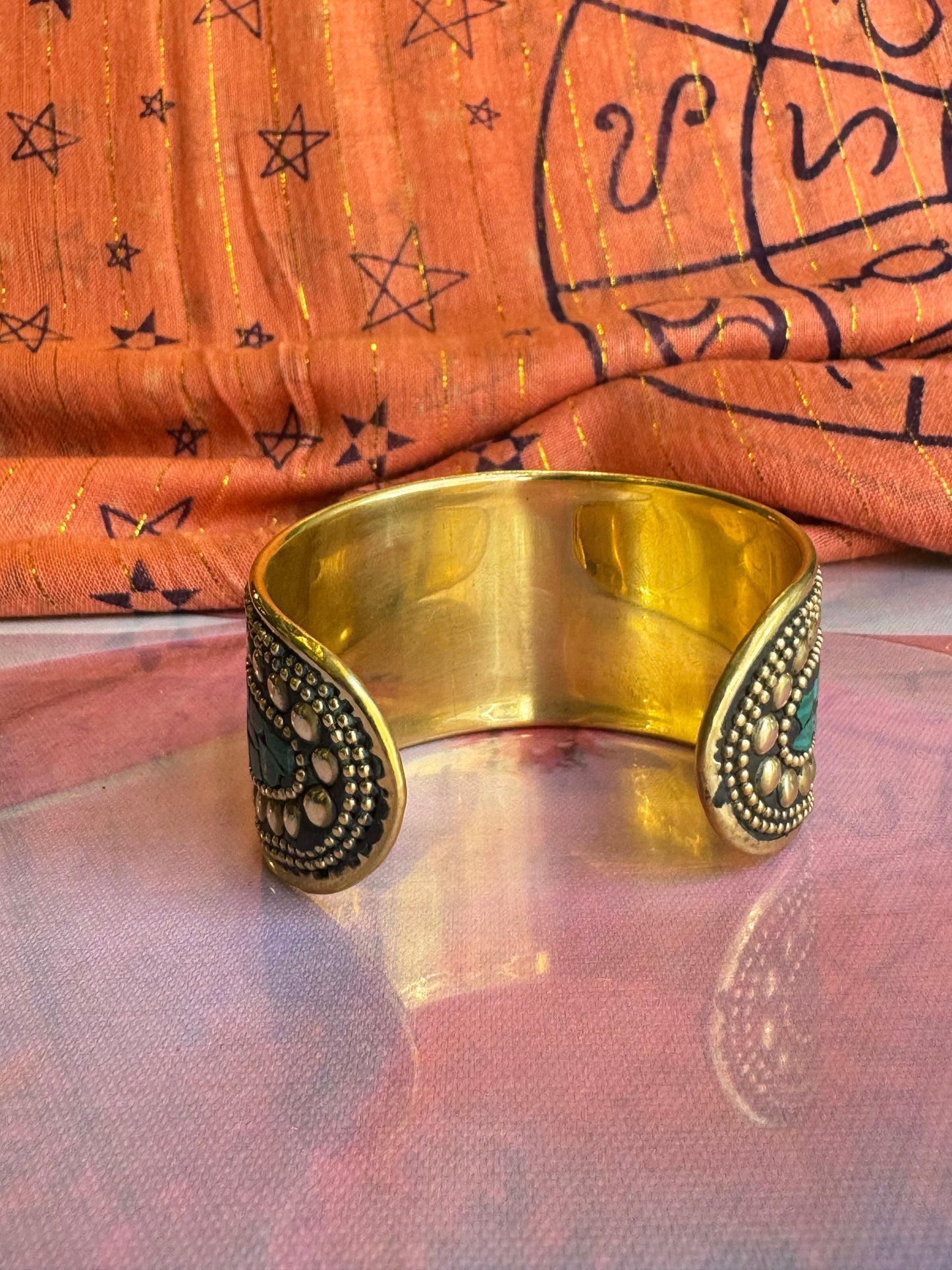 Nepalese green mosaic bracelet