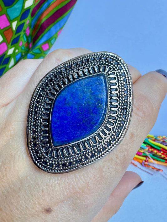 Anello antico pietra dura lapislazzuli vintage
