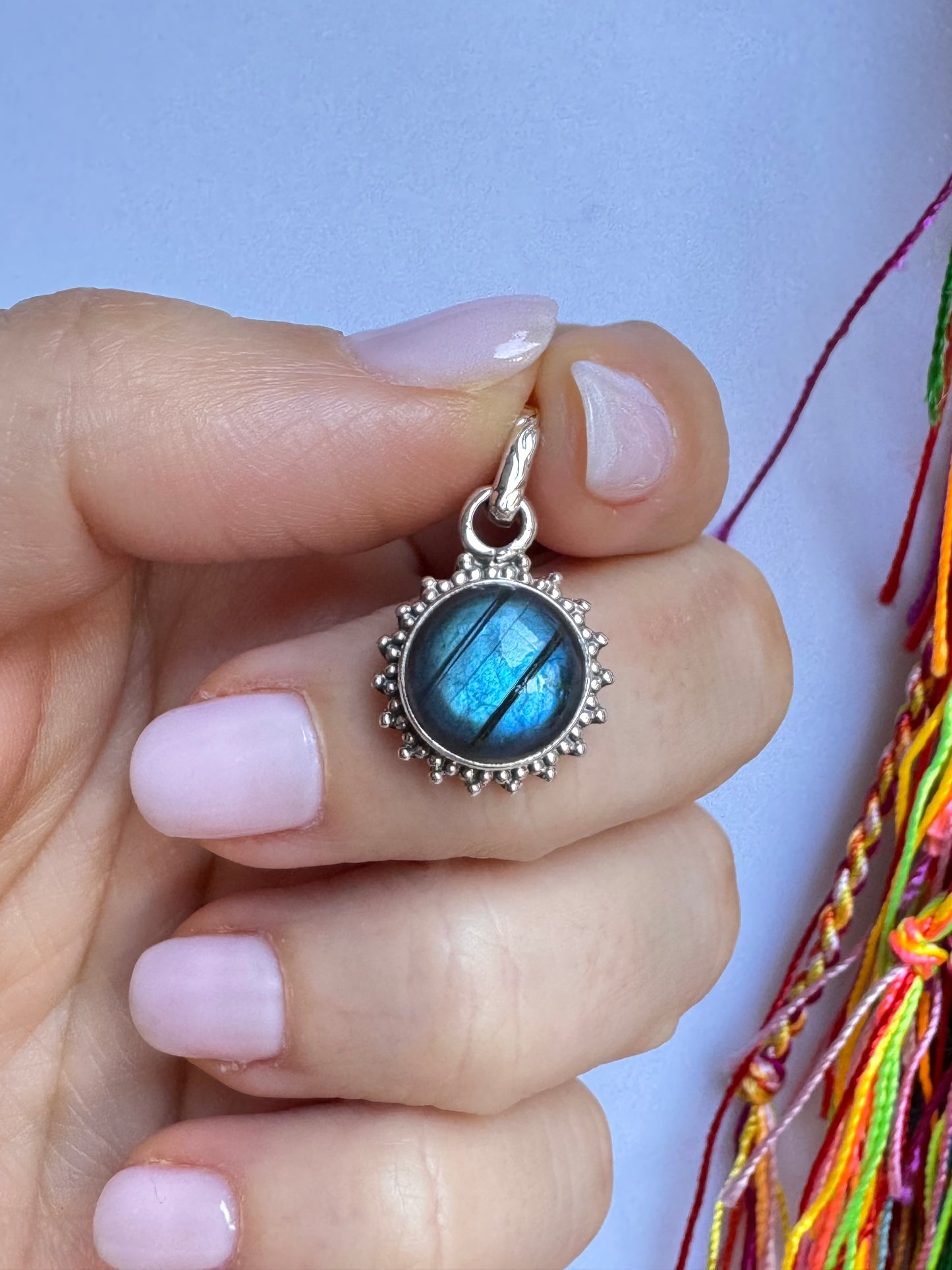 Ciondolo argento 925 labradorite V11