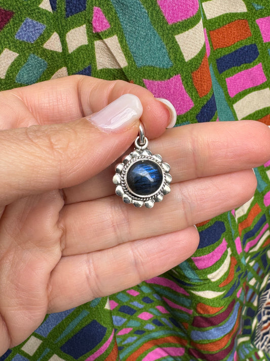 Anhänger aus Labradorit C39 aus 925er Silber