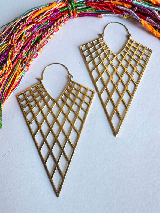 Orecchini boho dorati a punta