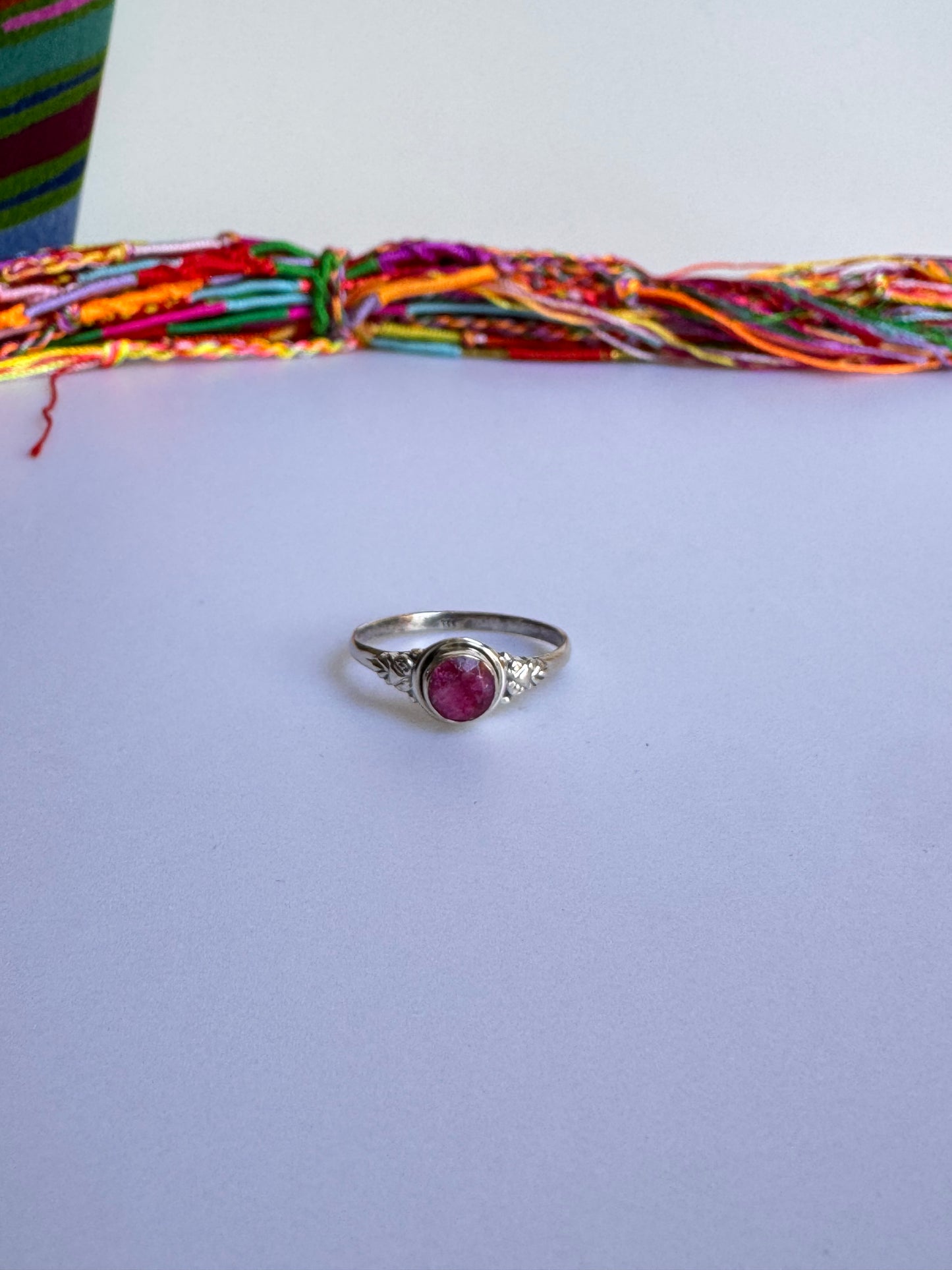 Anello argento 925 radice di rubino misura 22/23 M3