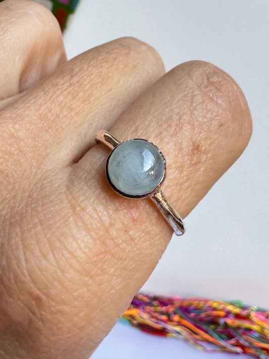 Anello argento 925 acquamarina misura 19/20 - 9AQ