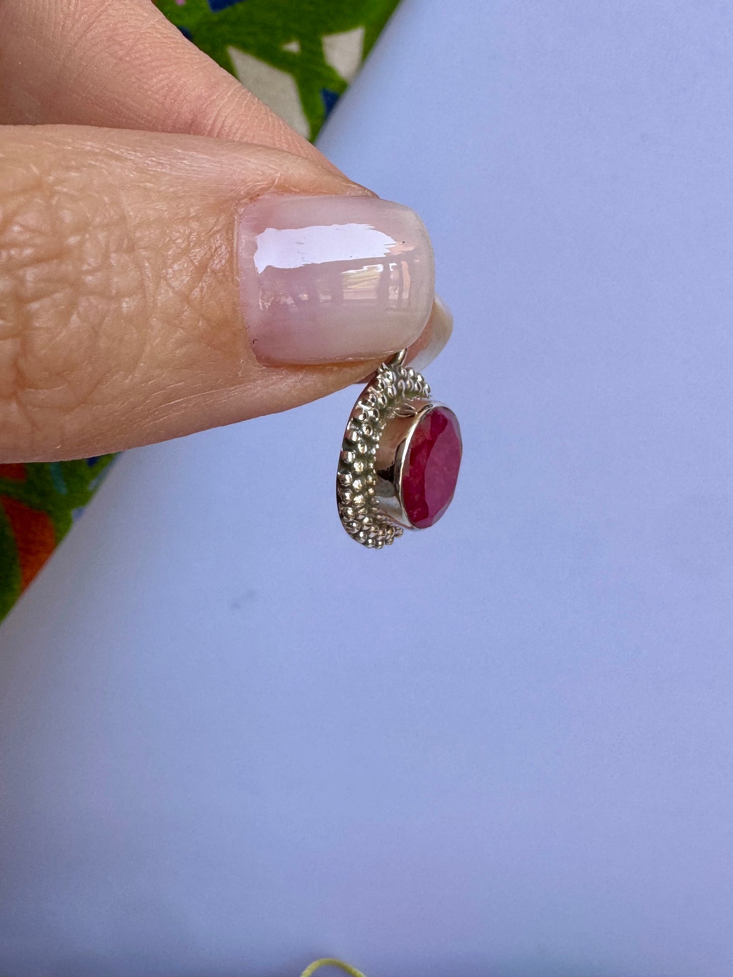 Ciondolo argento 925 radice di rubino 2AQ