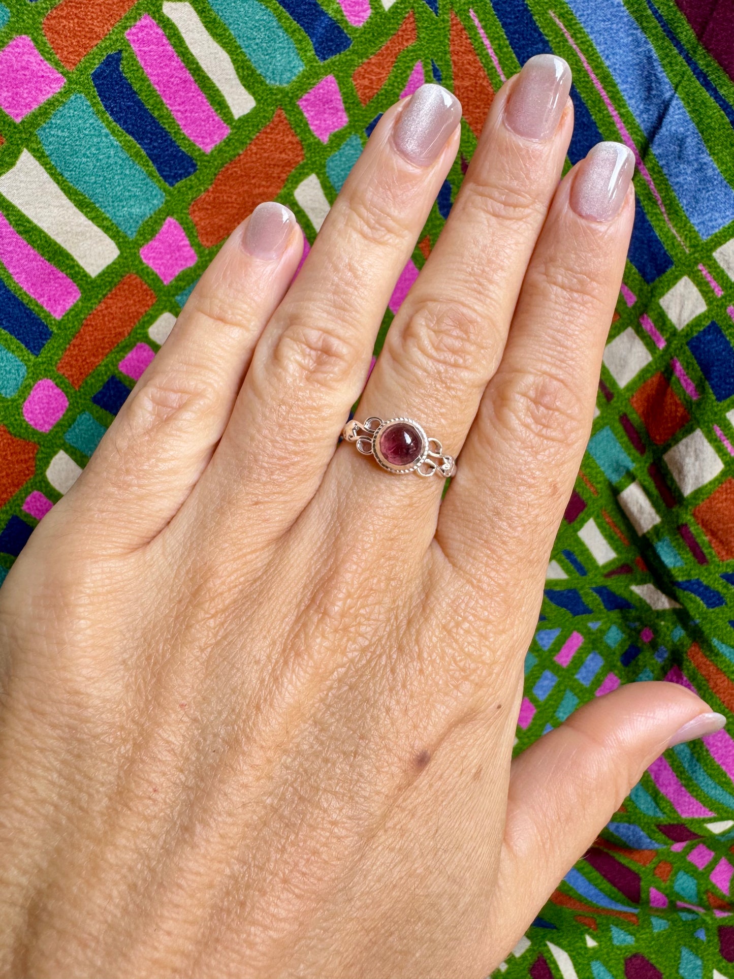 925 silver tourmaline ring size 17 - TA40