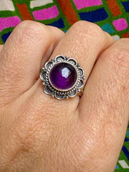 925 silver amethyst ring size 17 - 9A