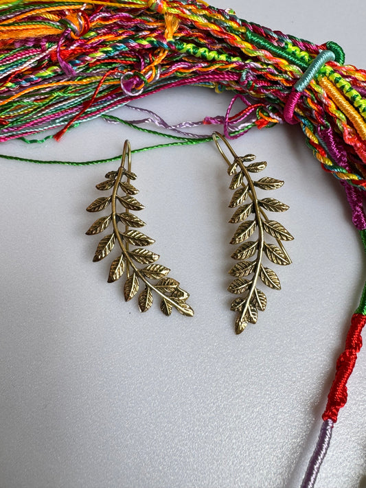 Golden leaves boho earrings