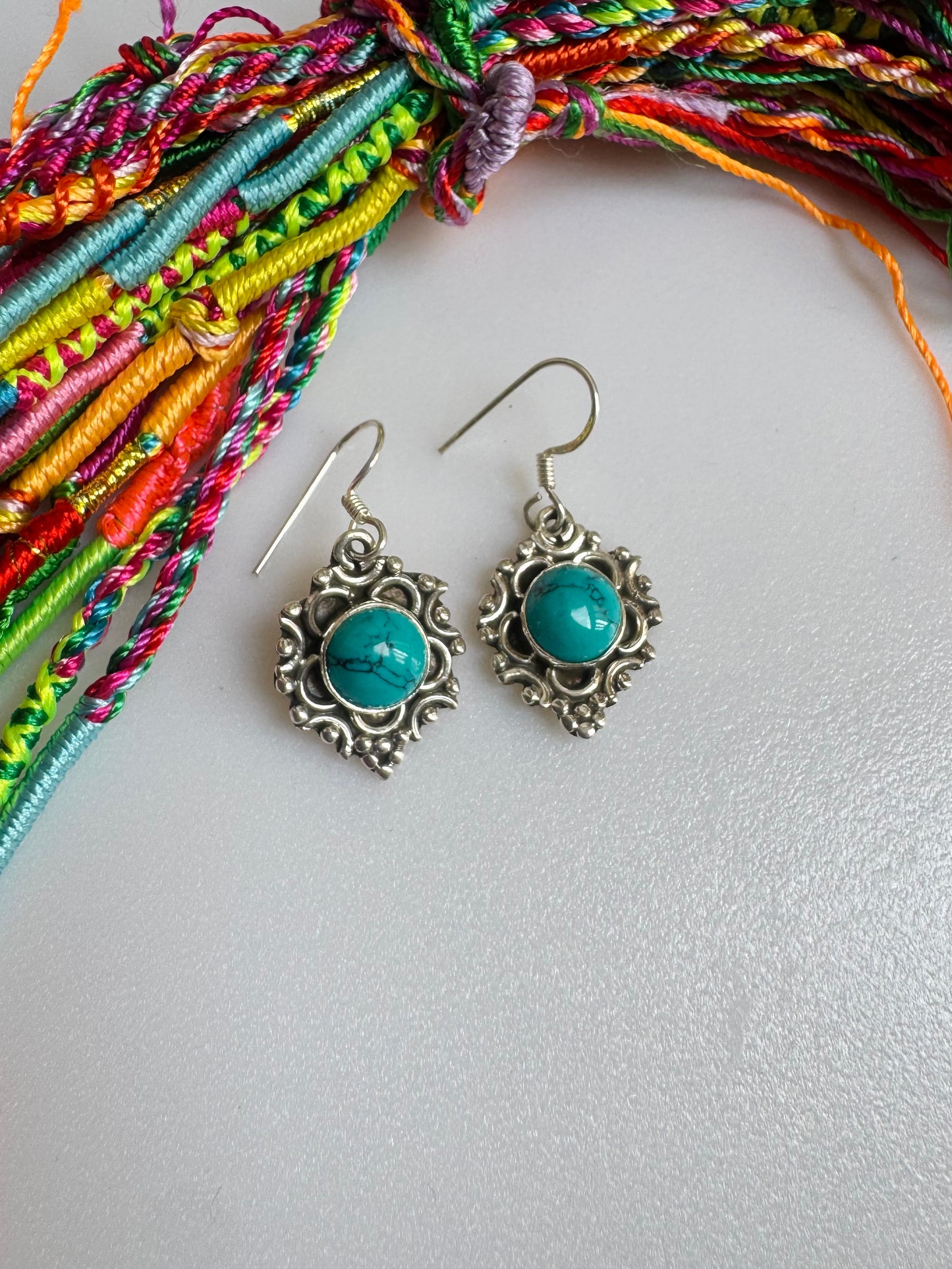 925 silver turquoise howlite earrings R43