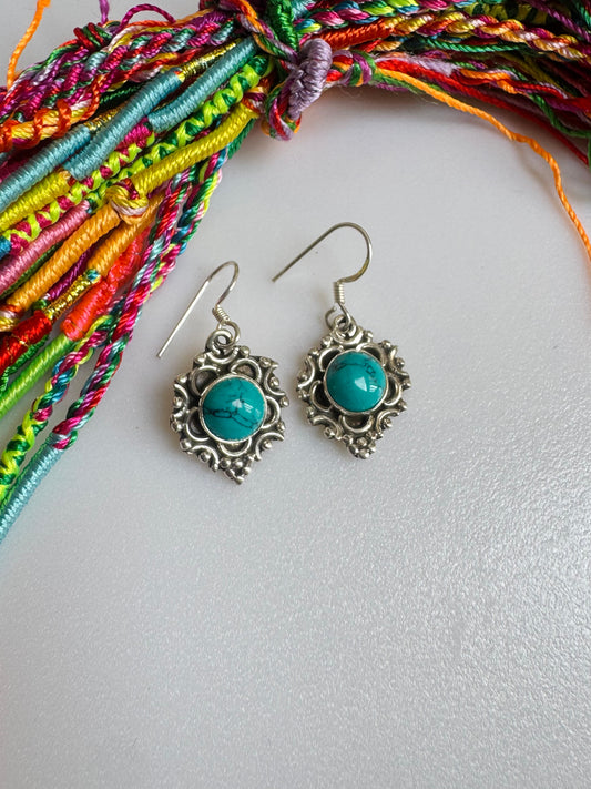 925 silver turquoise howlite earrings R43