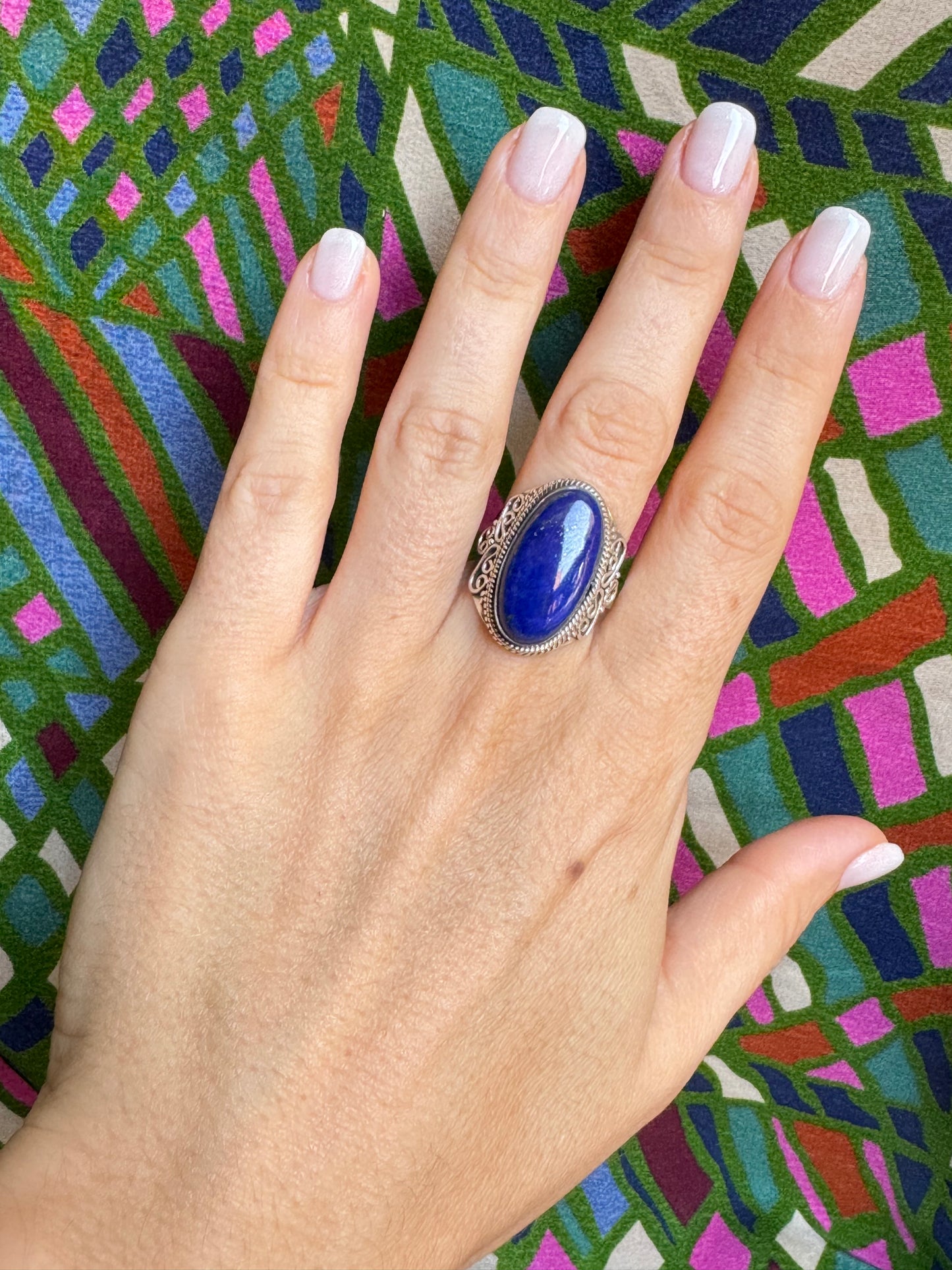 Ring aus 925er Lapislazuli T99-Silber