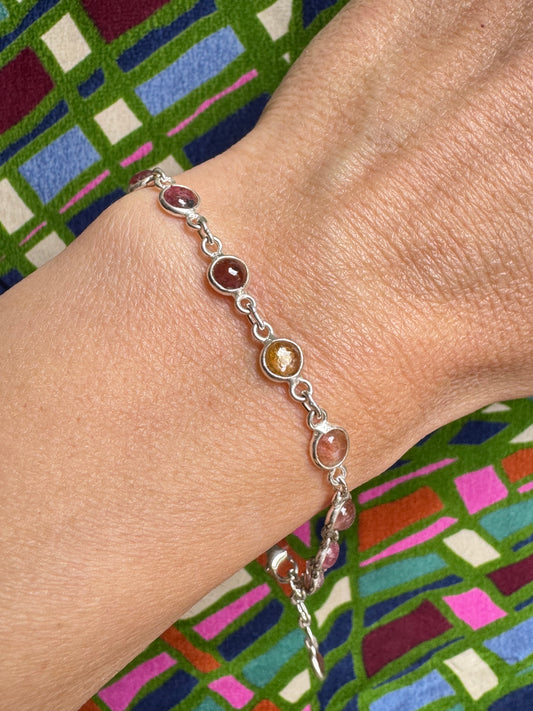 925 Silber Armband Turmaline B42