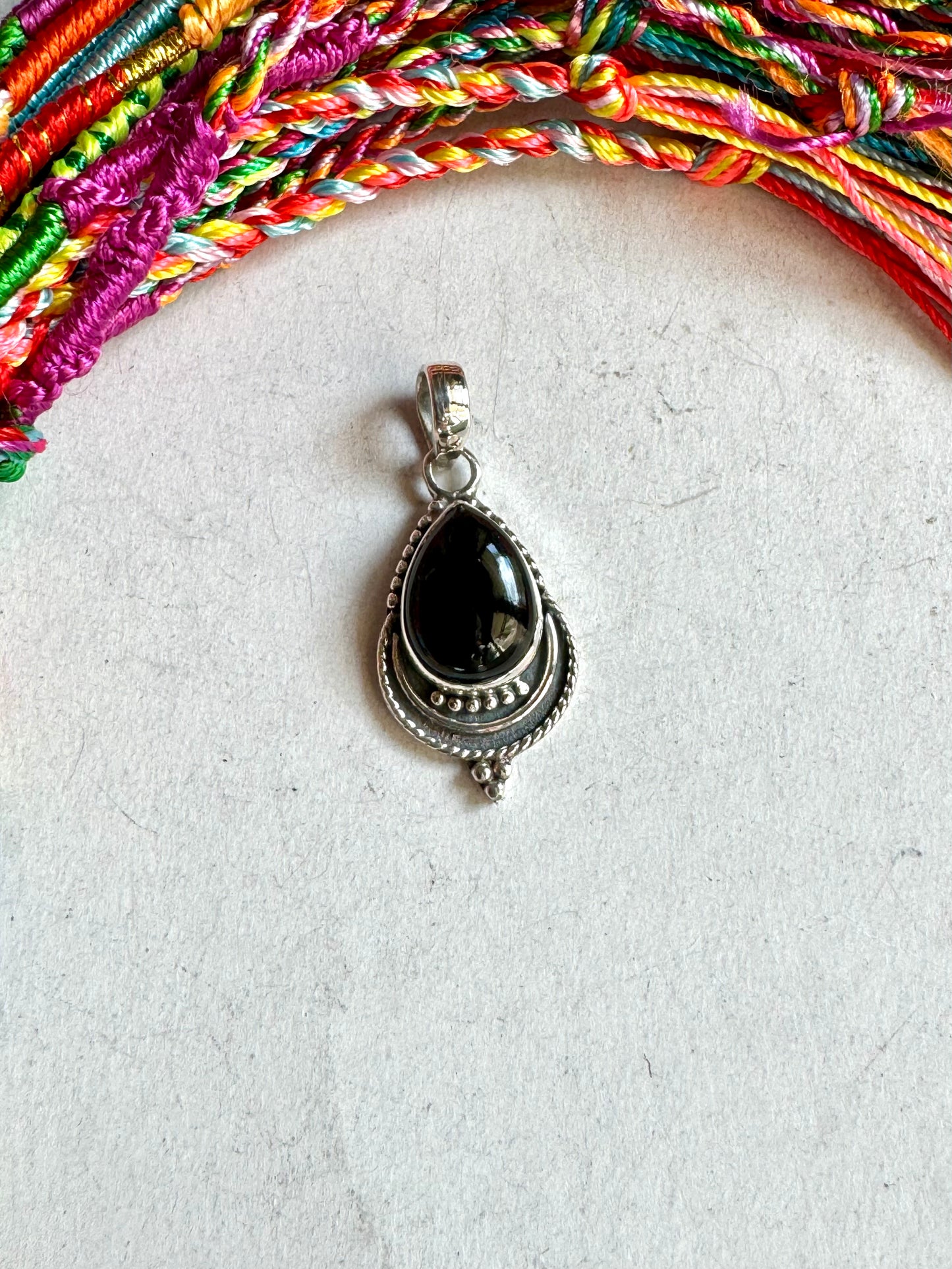 Black onyx 925 silver pendant