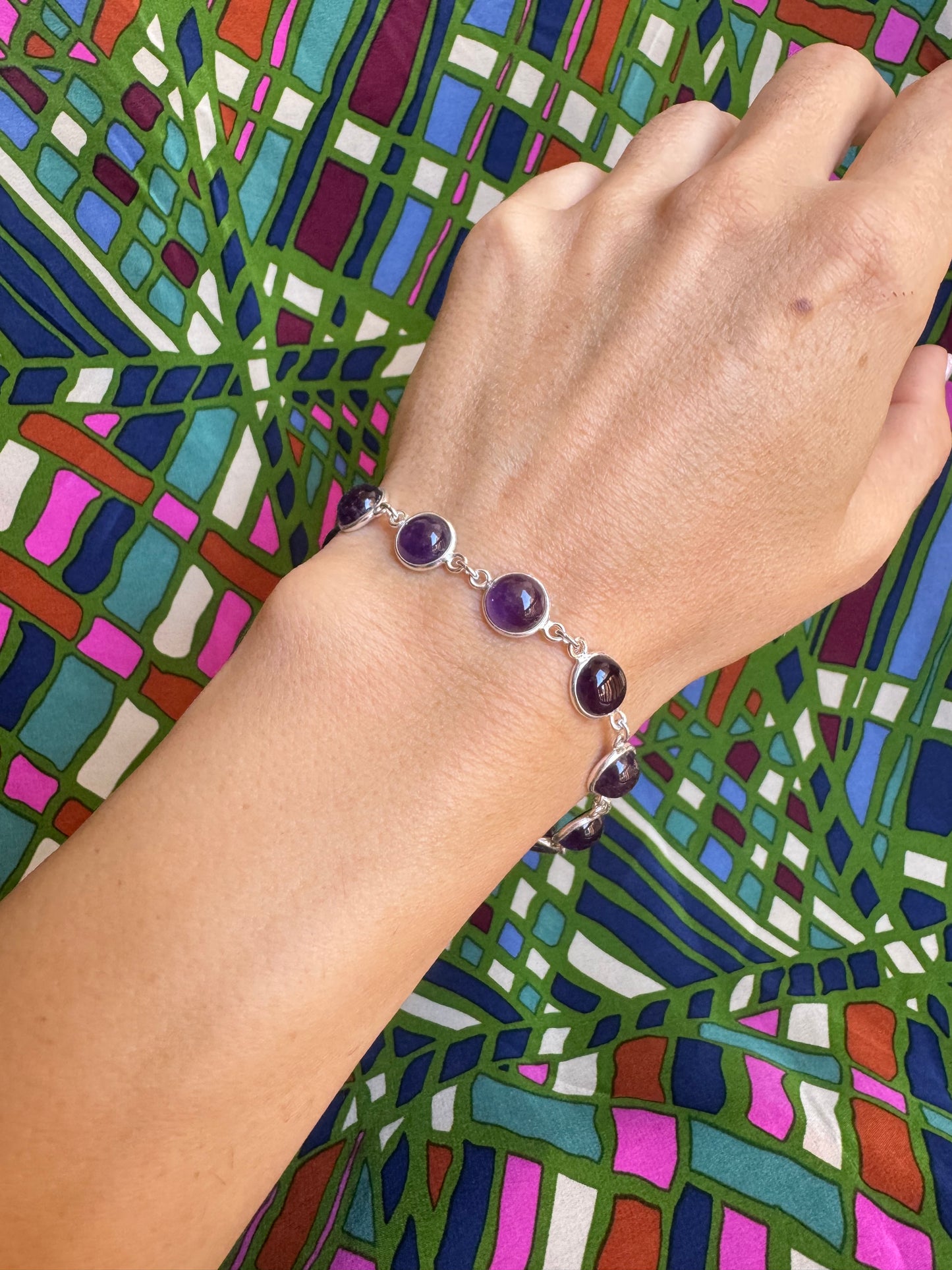 925 silver amethyst bracelet B65