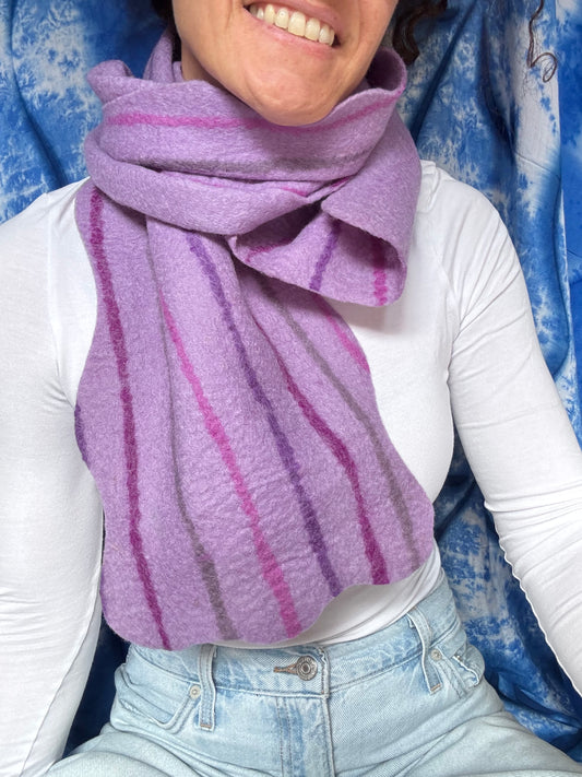 Sciarpa India lana cotta lilla