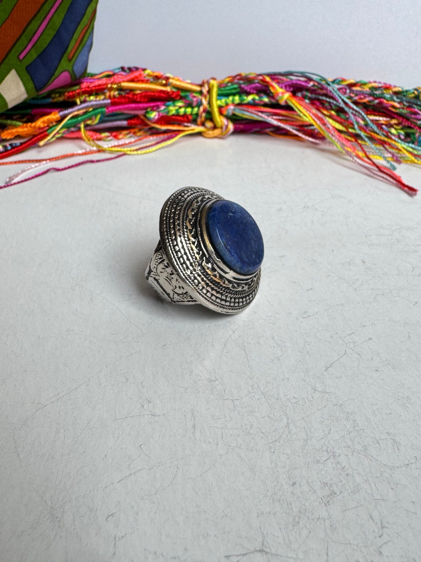 Anello antico pietra dura lapislazzuli vintage misura 18/19