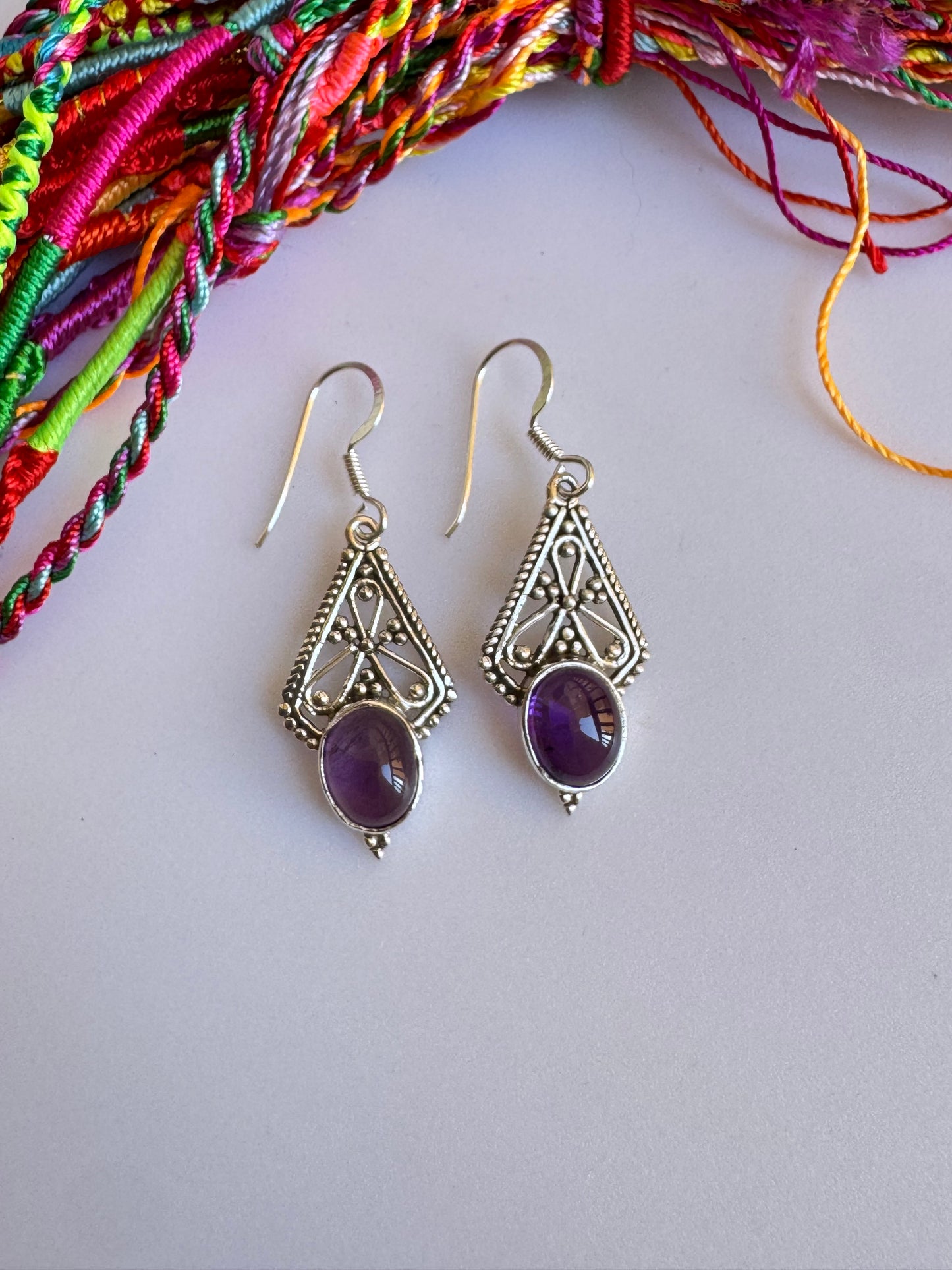925 silver amethyst earrings D28