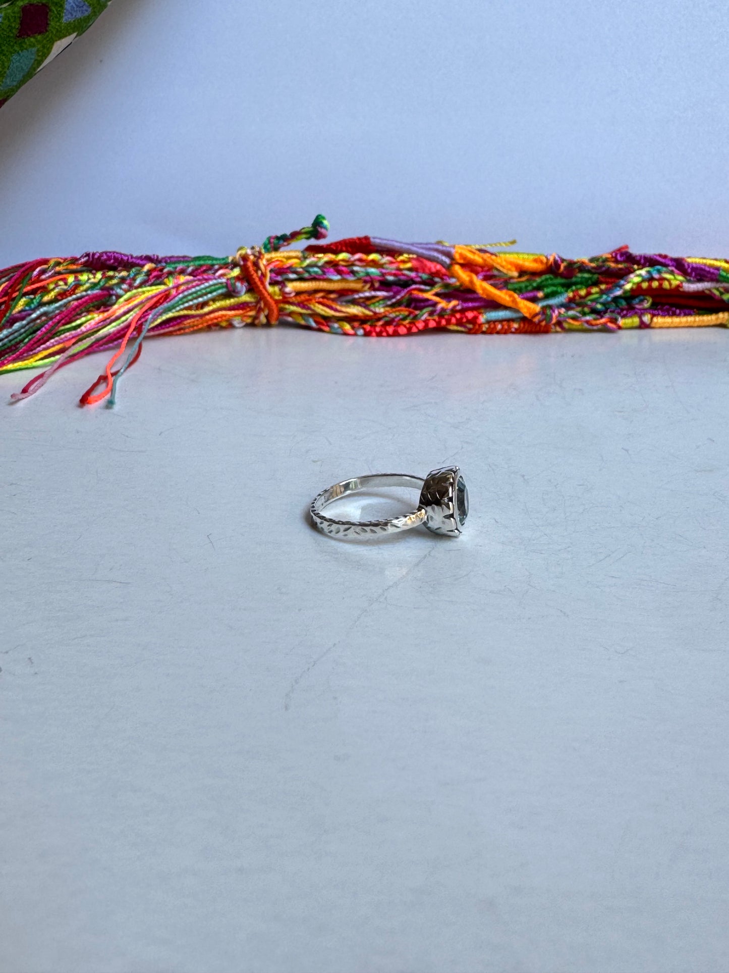 Anello argento 925 acquamarina misura 12 - 17UM