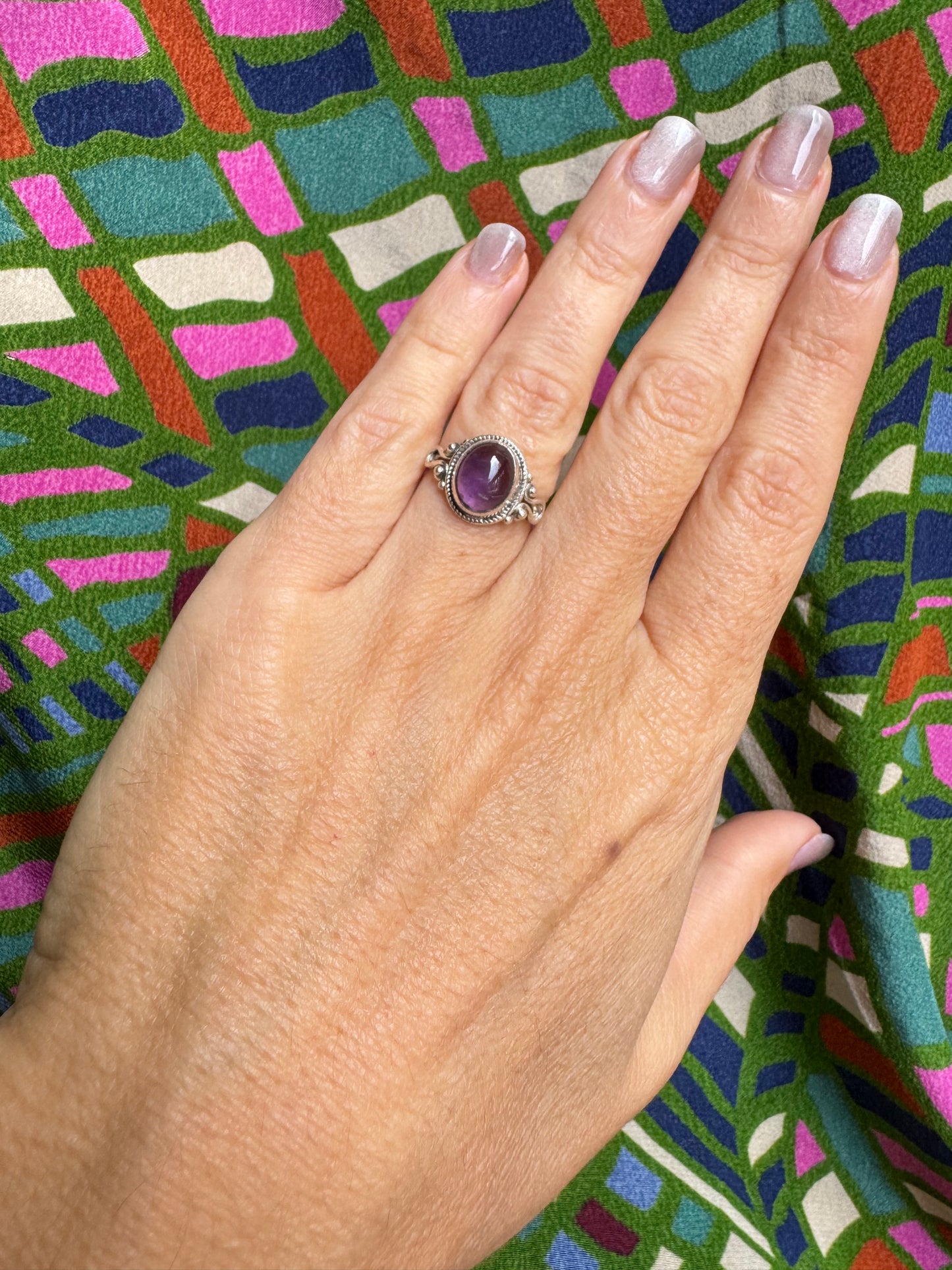 925 silver amethyst ring size 11/12 - 3A