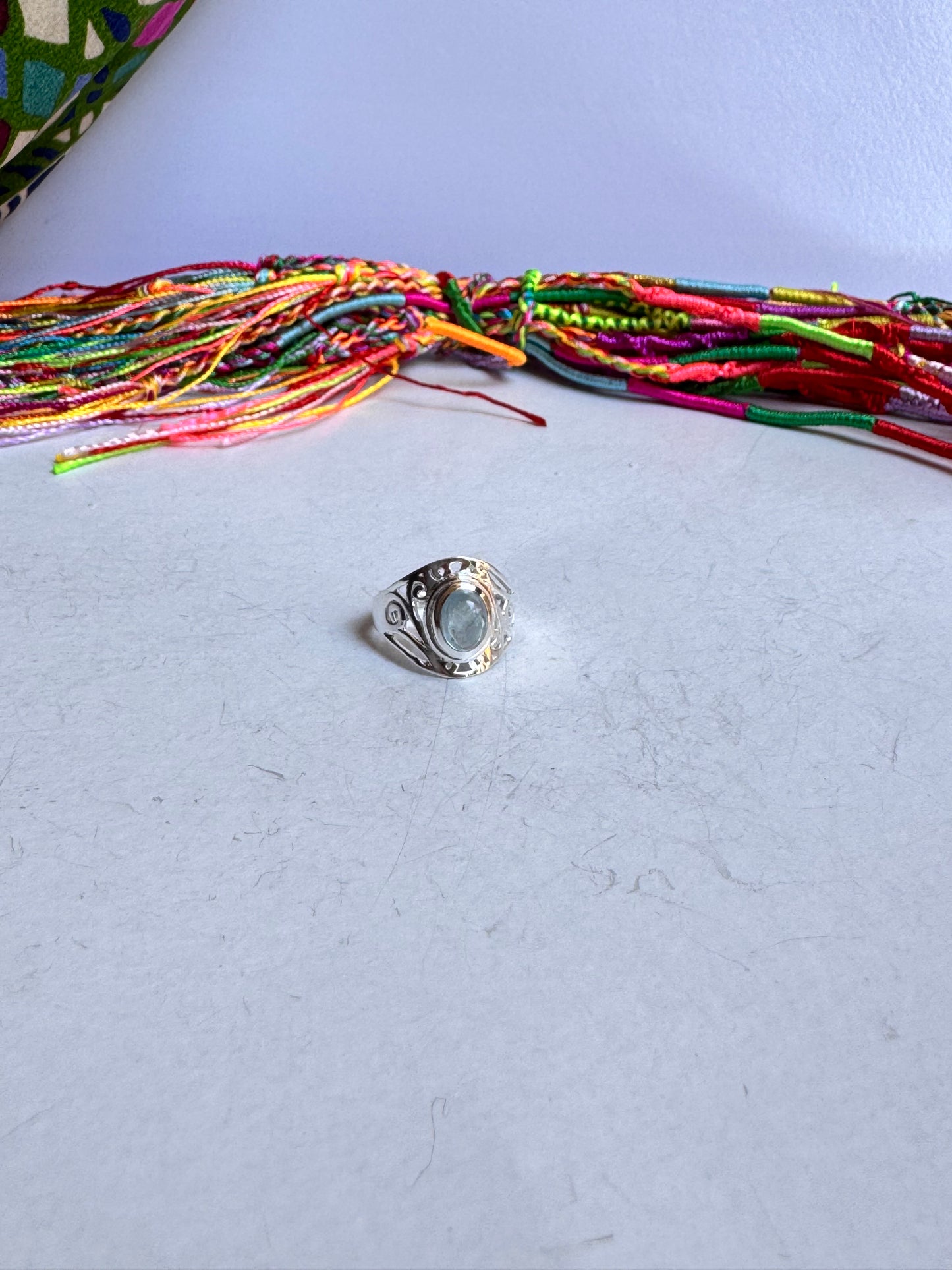 Anello argento 925 acquamarina misura 12 - 19UM