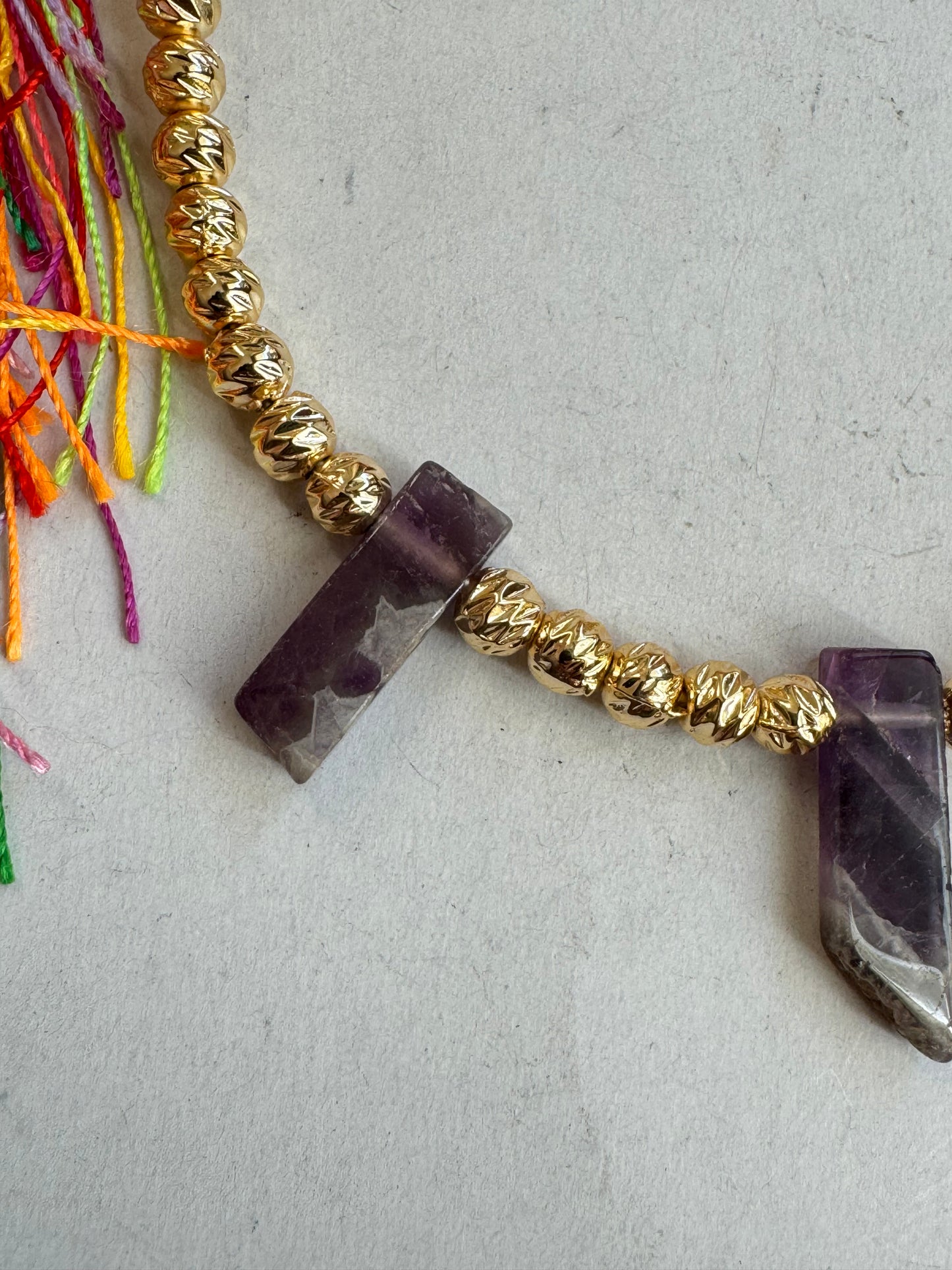 Amethyst golden choker necklace