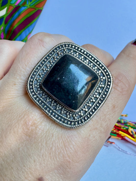 Anello antico pietra agata vintage regolabile