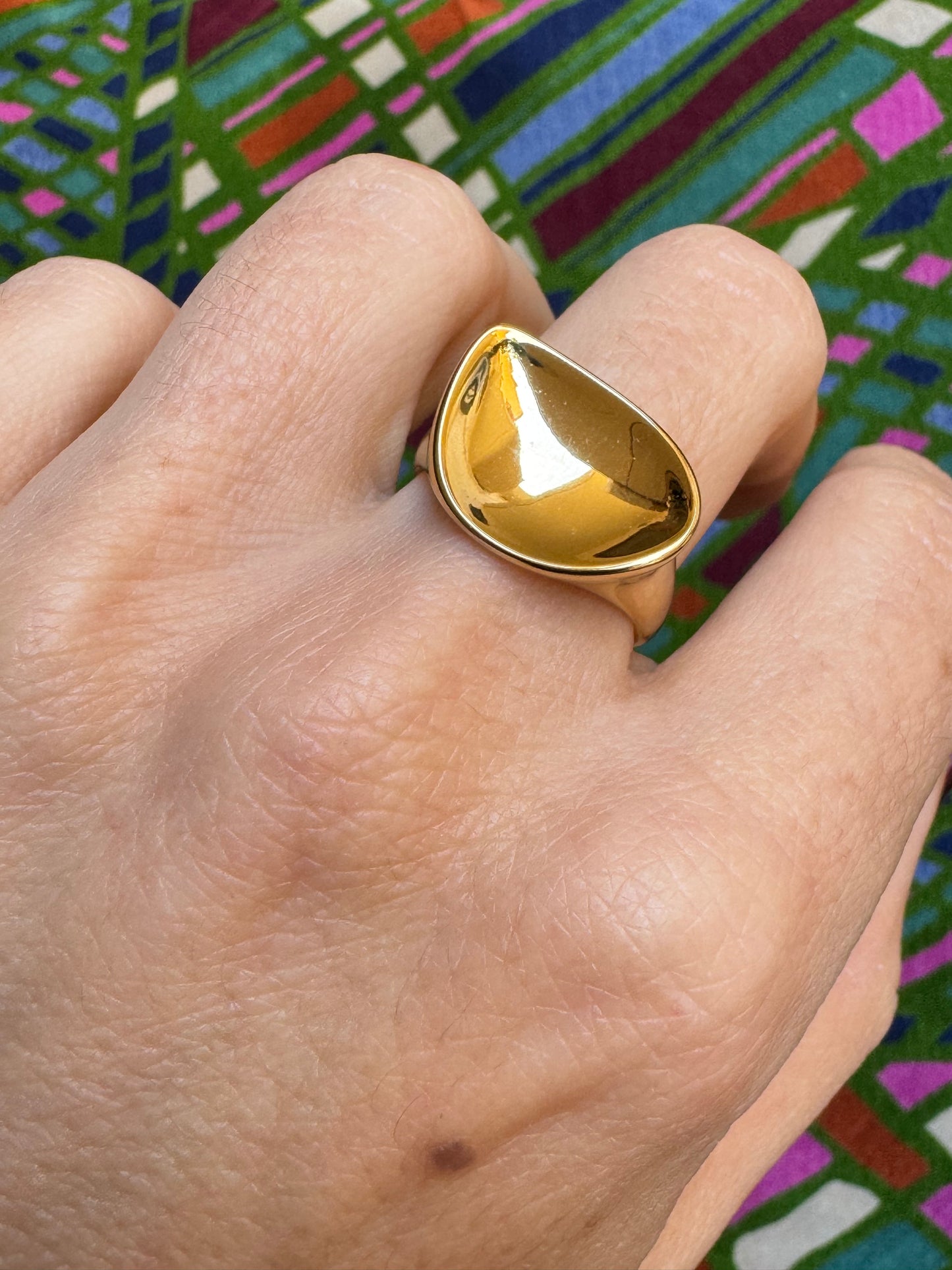 Golden steel ring design