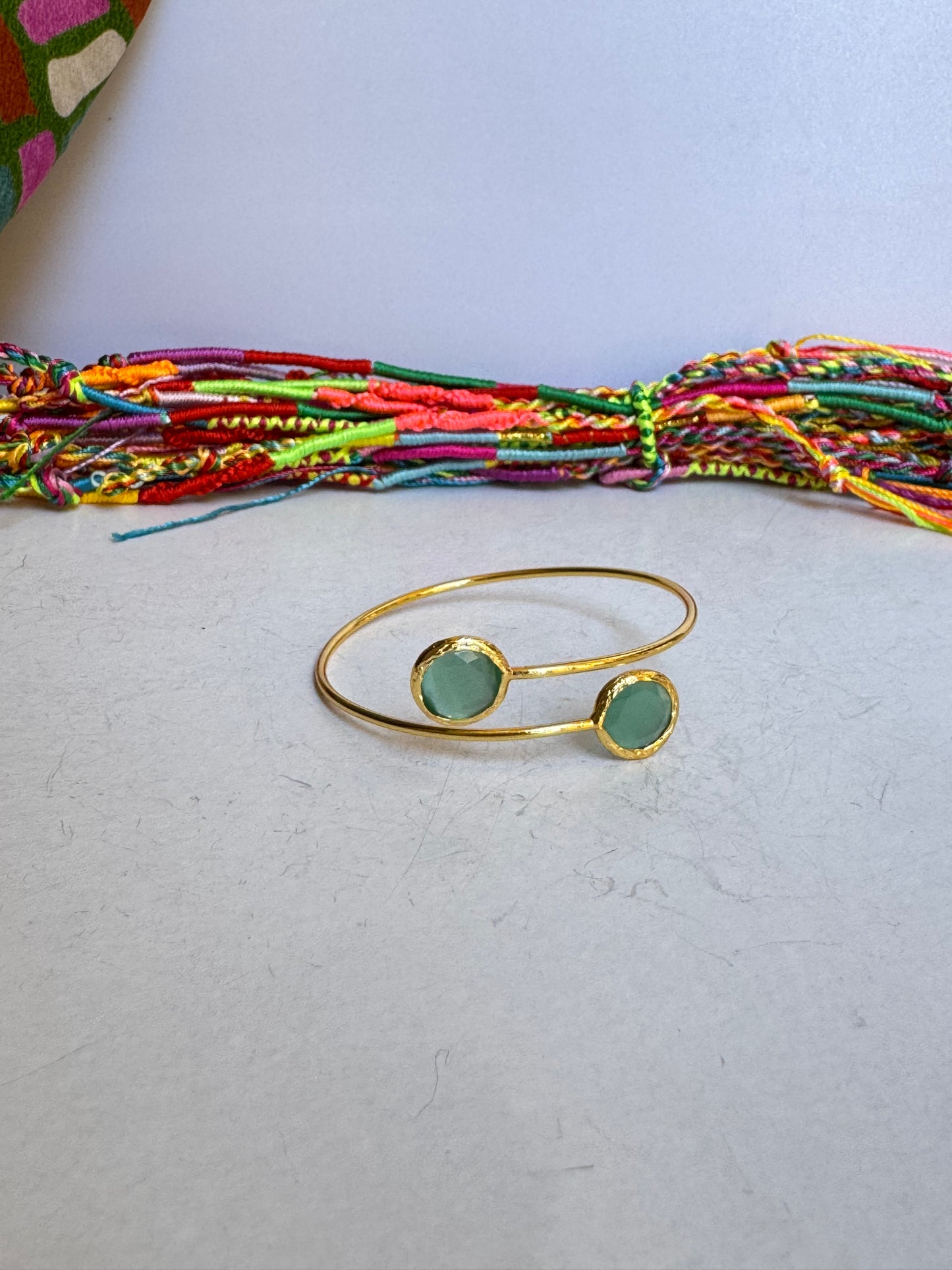 Bracciale pietra tondo verde chiaro