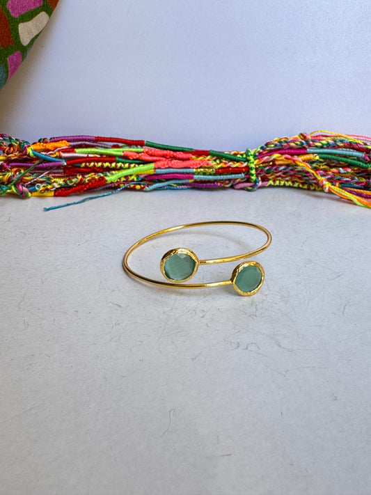 Bracciale pietra tondo verde chiaro