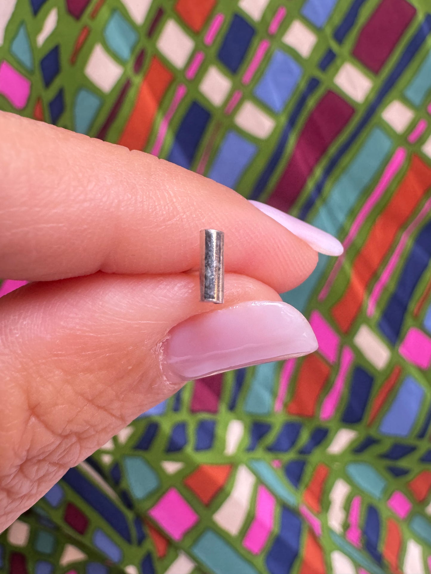 Single earring lobe 925 silver bar