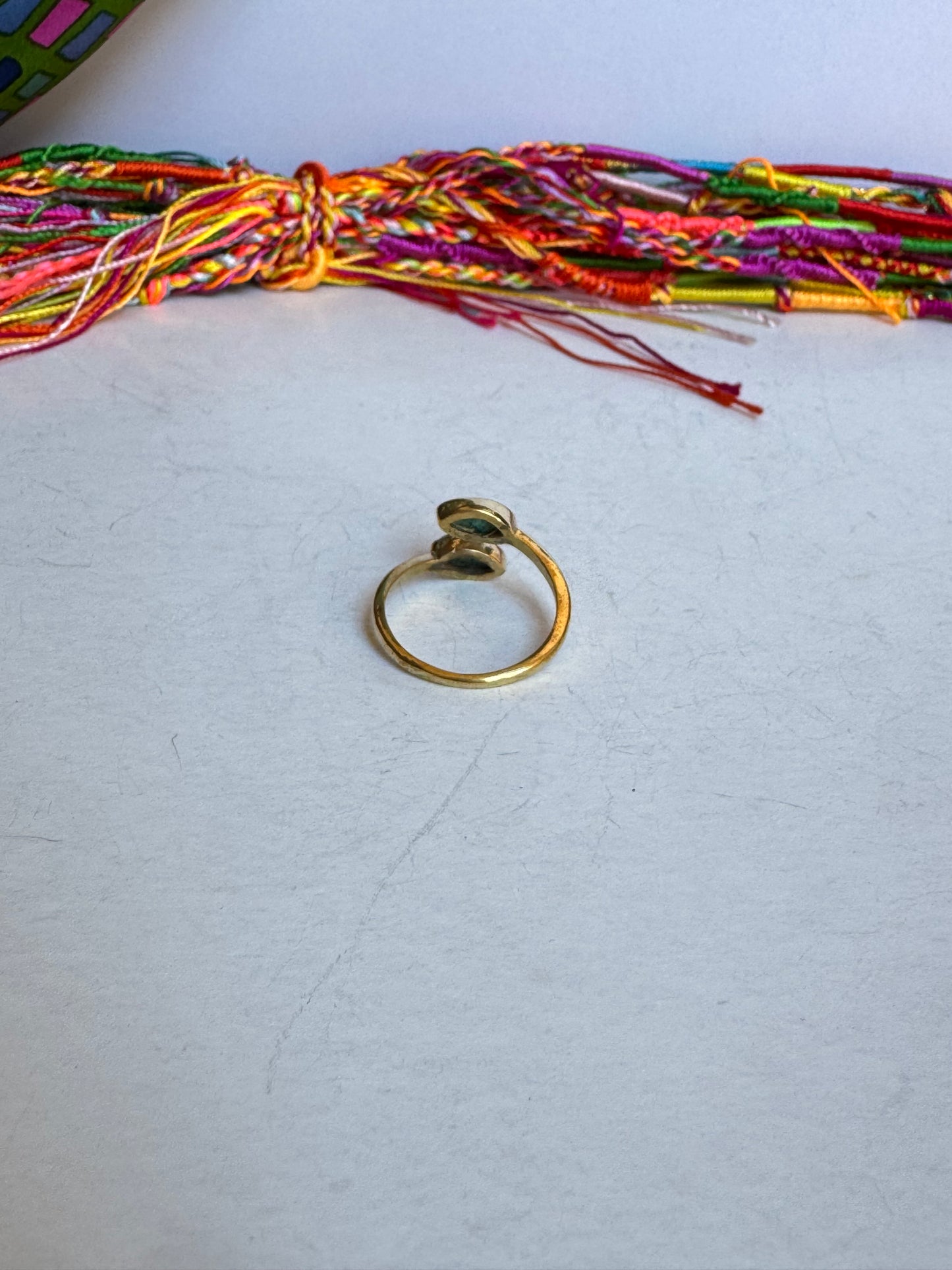 Anello boho dorato turchese