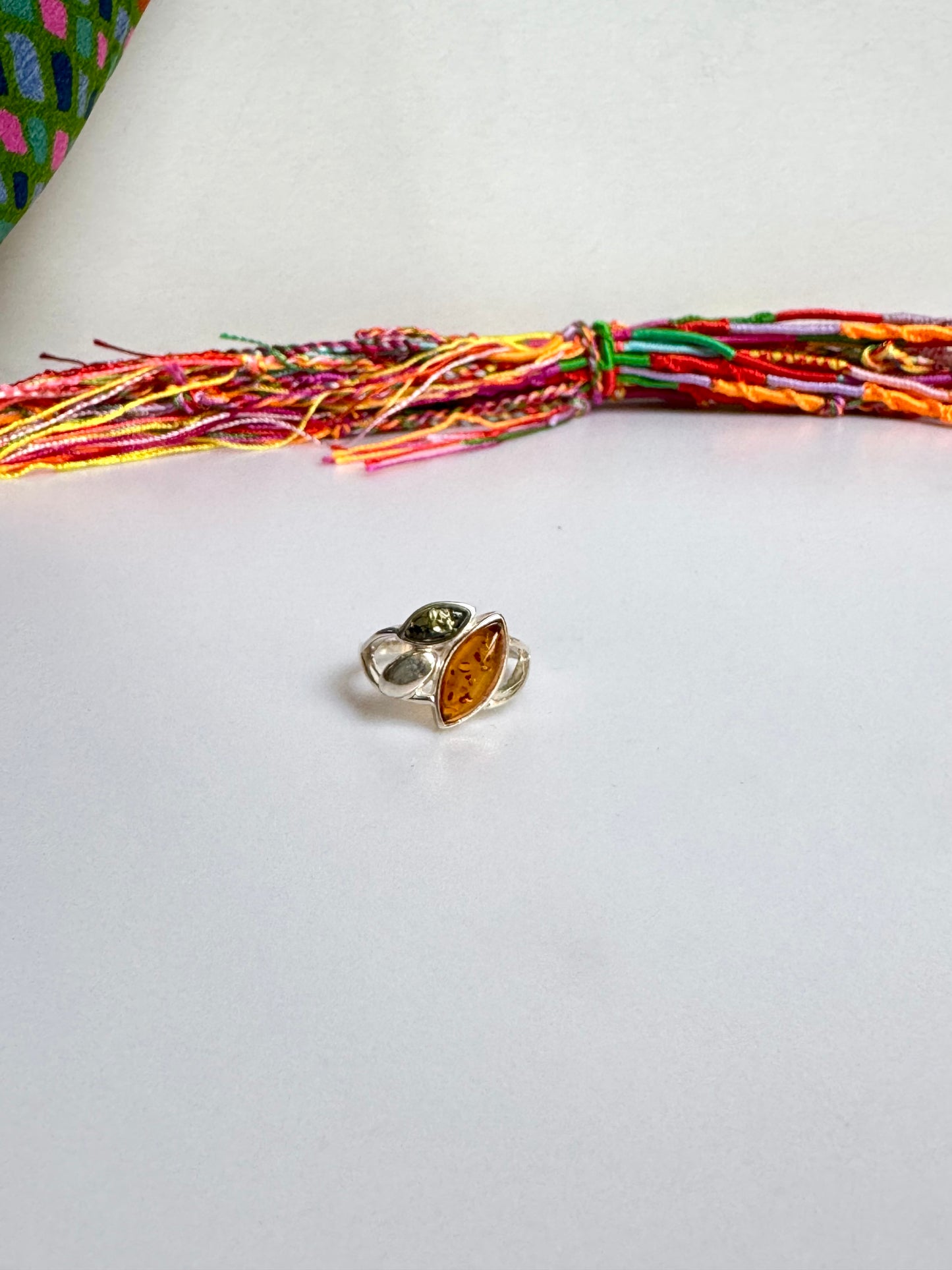 Anello argento 925 ambra misura 21/22 - 18AMB