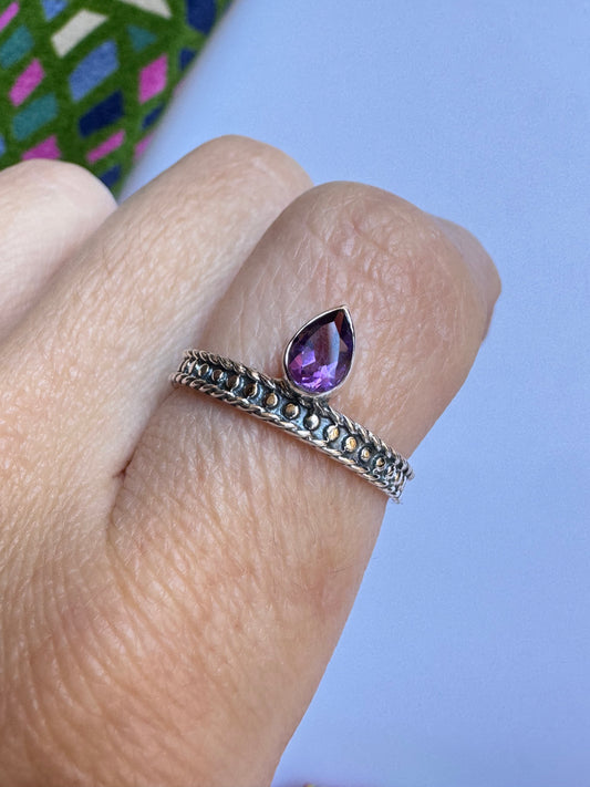 Anello argento 925 ametista misura 19 - 15UM