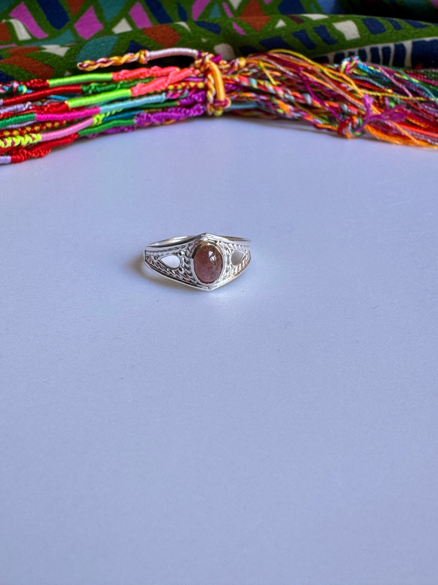 925 Silber Turmalin Ring Größe 20- TA8