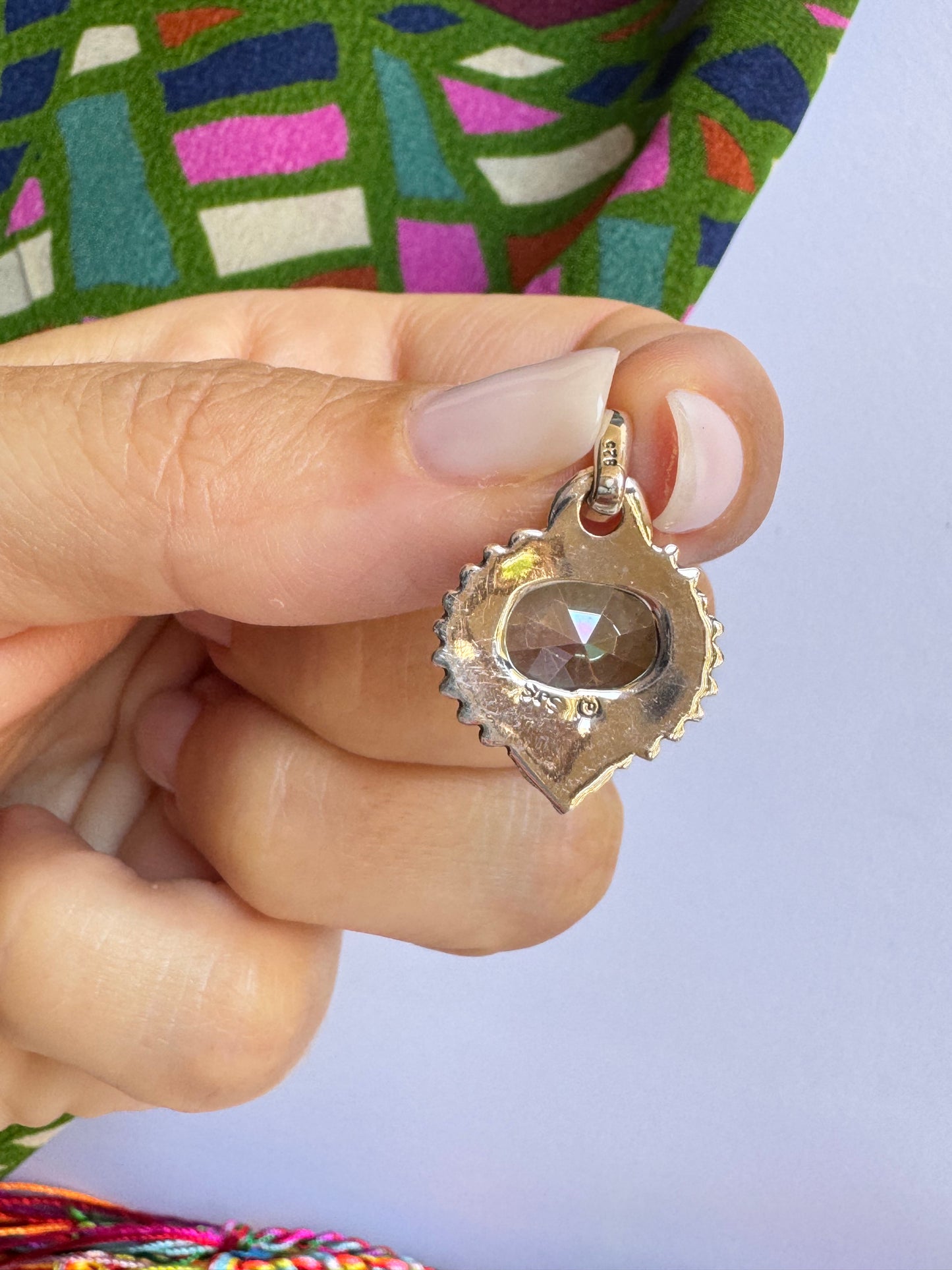 Ciondolo argento 925 mystic stone 44K