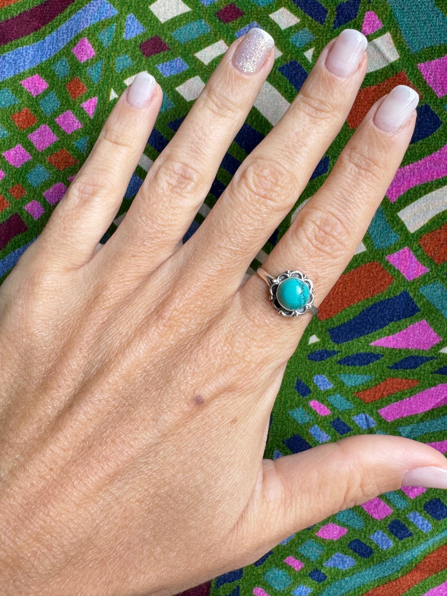 Ring silver925 turquenite howlite turquoise E93