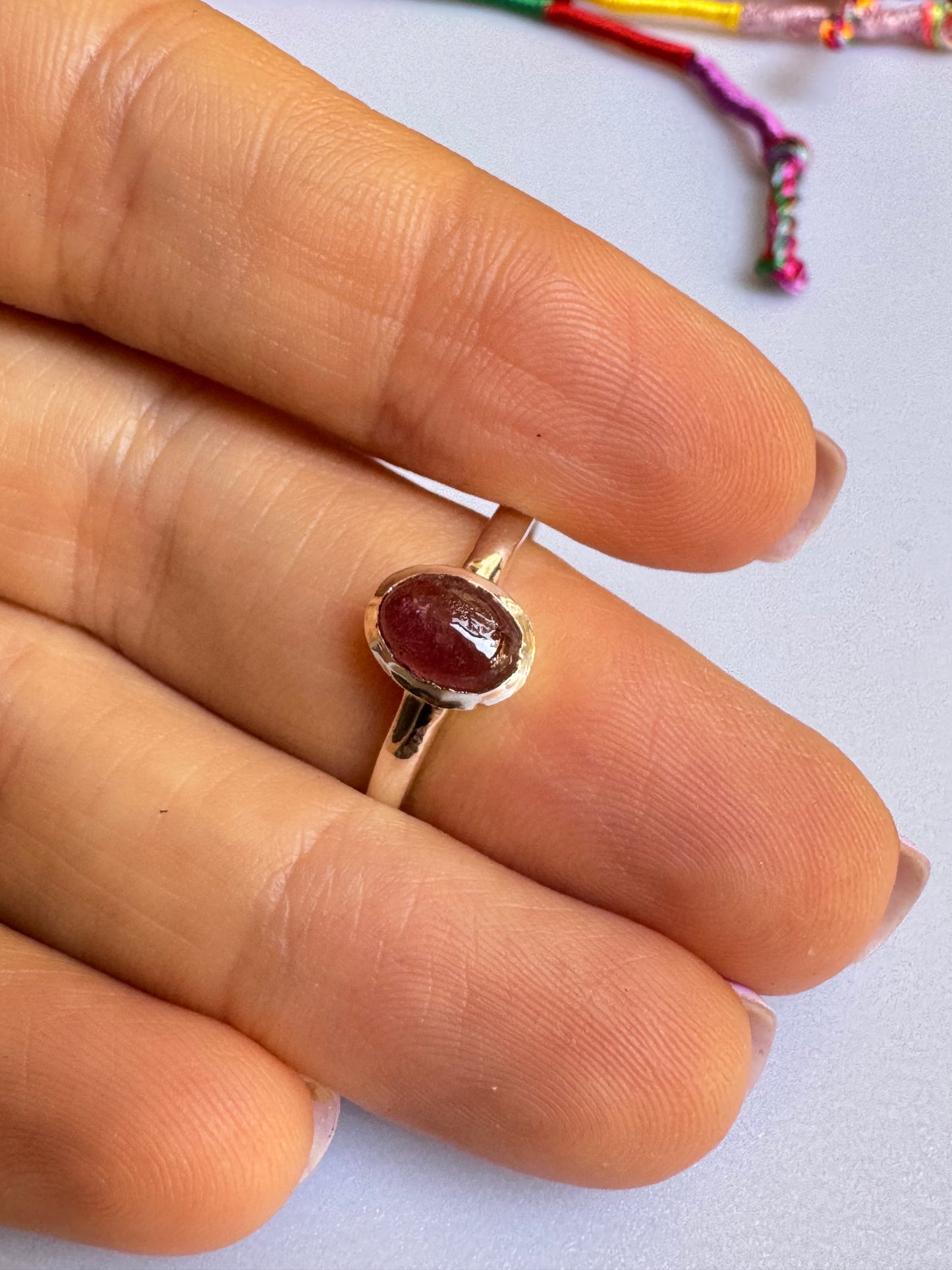 925 Silber Turmalin Ring Größe 22/23 TA20 defekt