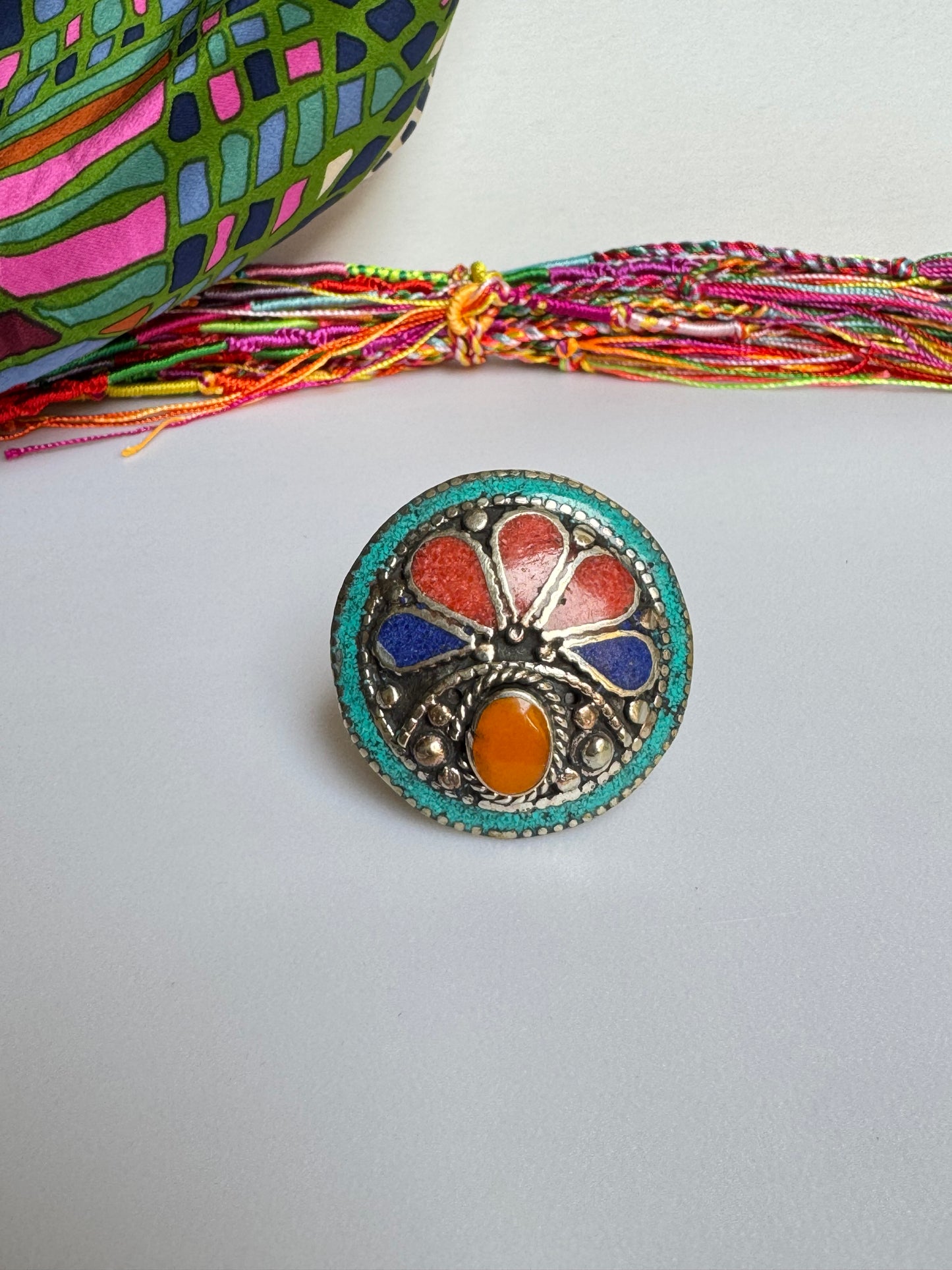 Anello nepalese mosaico vintage