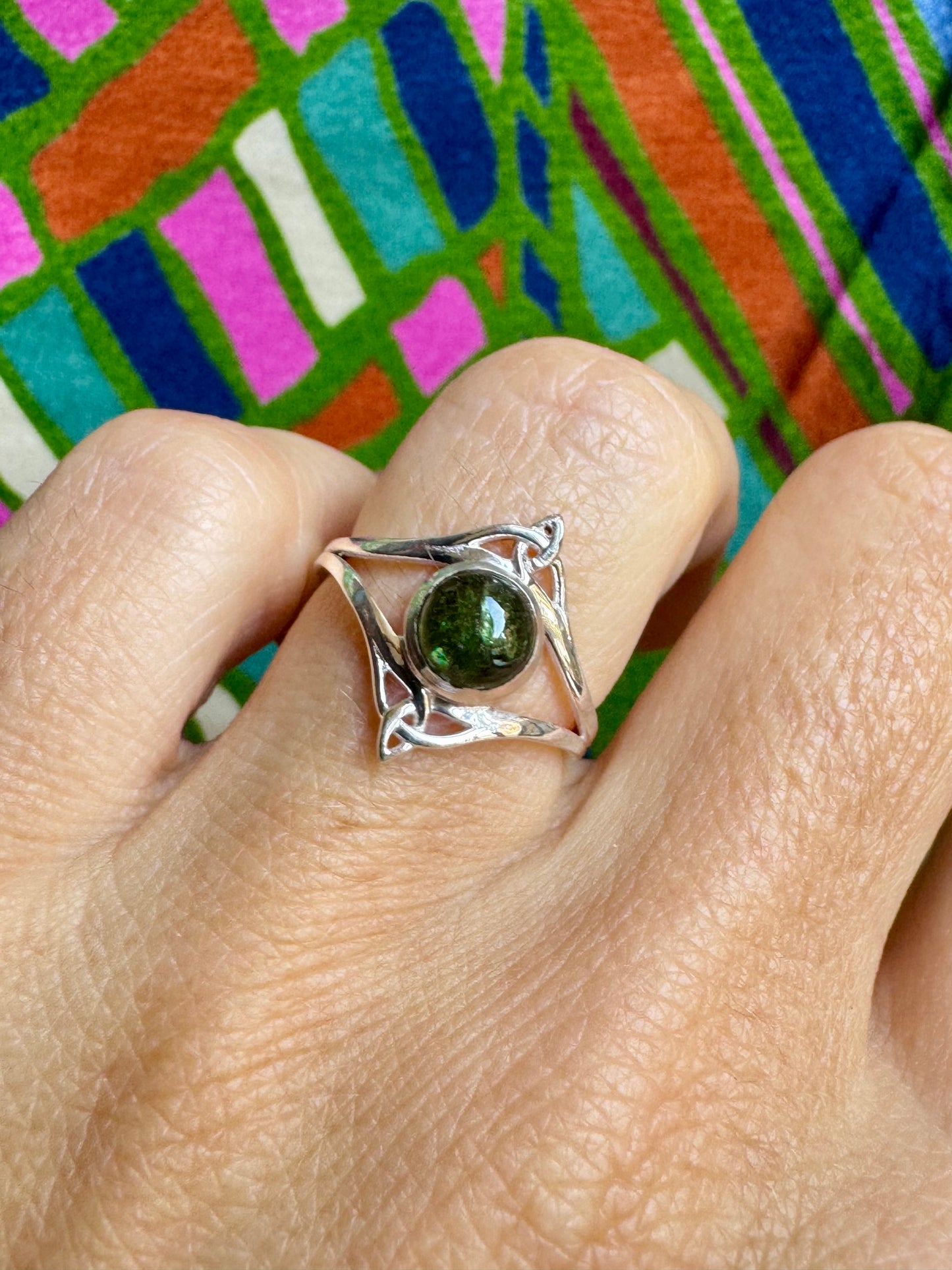 925 silver tourmaline ring size 11/12 - TA48