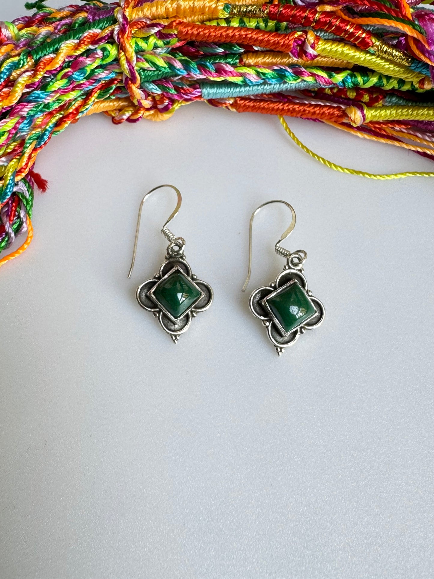 Orecchini argento925 malachite