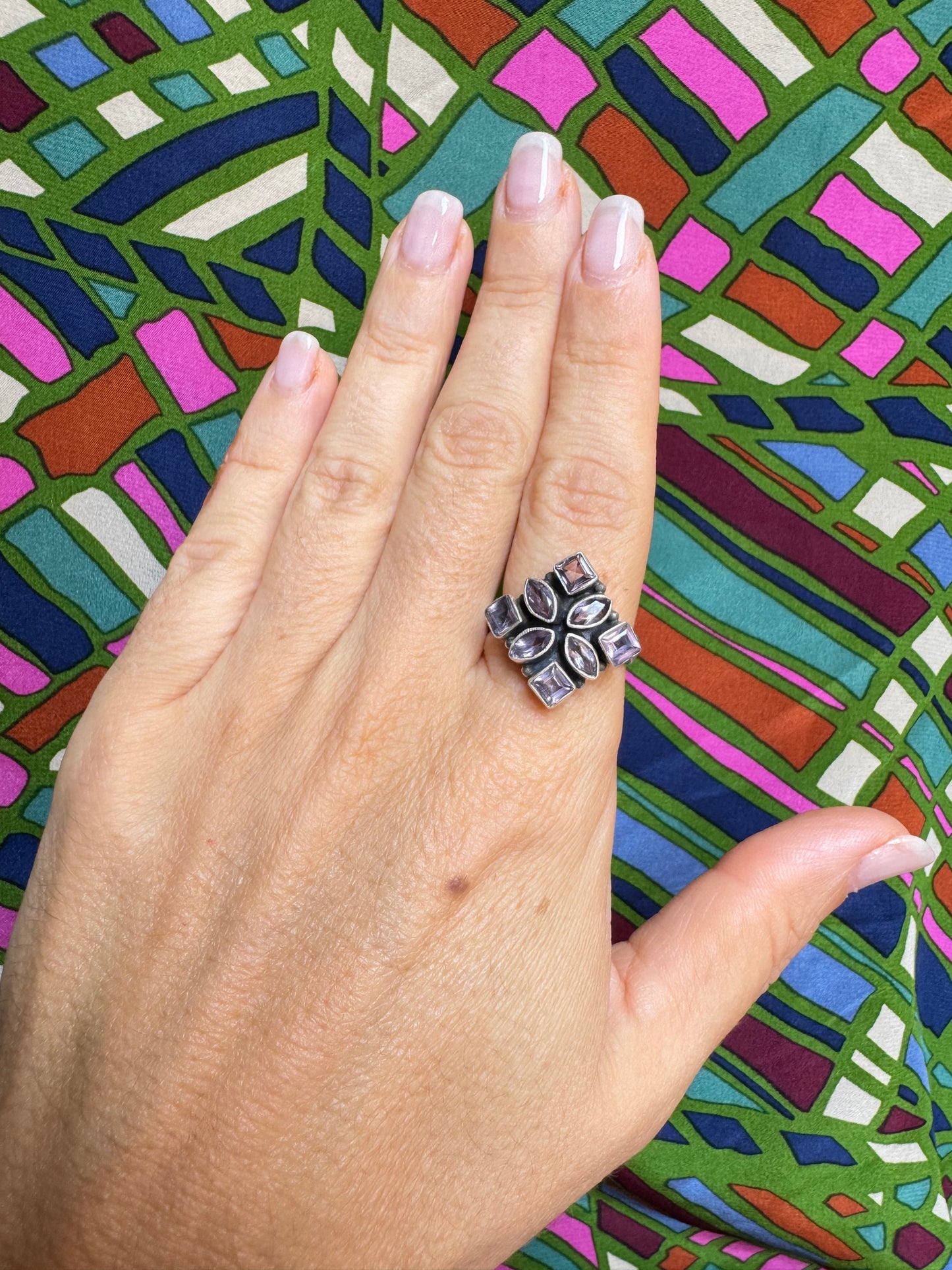 925 silver amethyst ring size 19 - G67