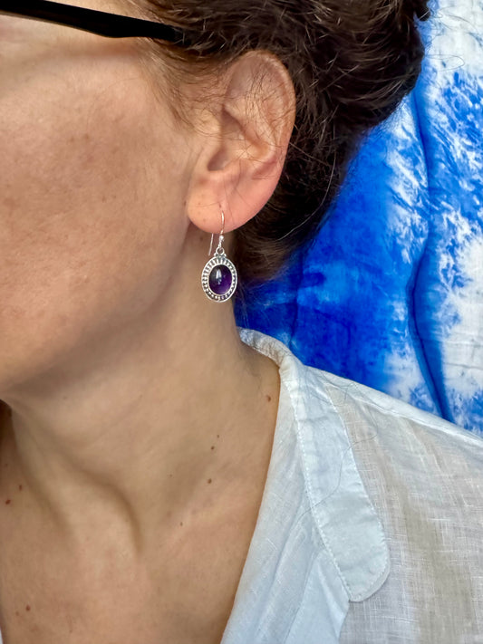 Orecchini argento 925 ametista A26