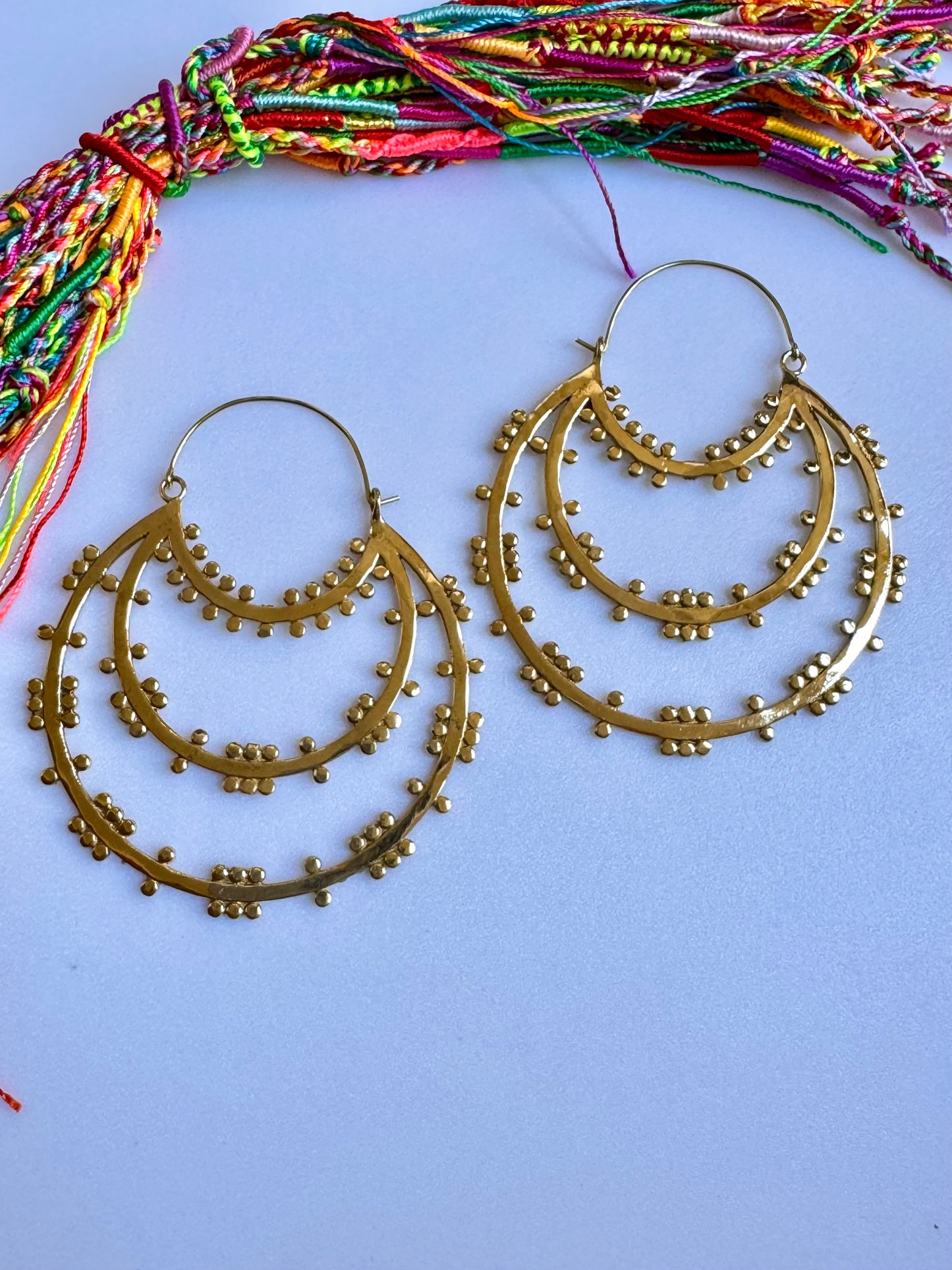 Orecchini boho dorati cerchi 3