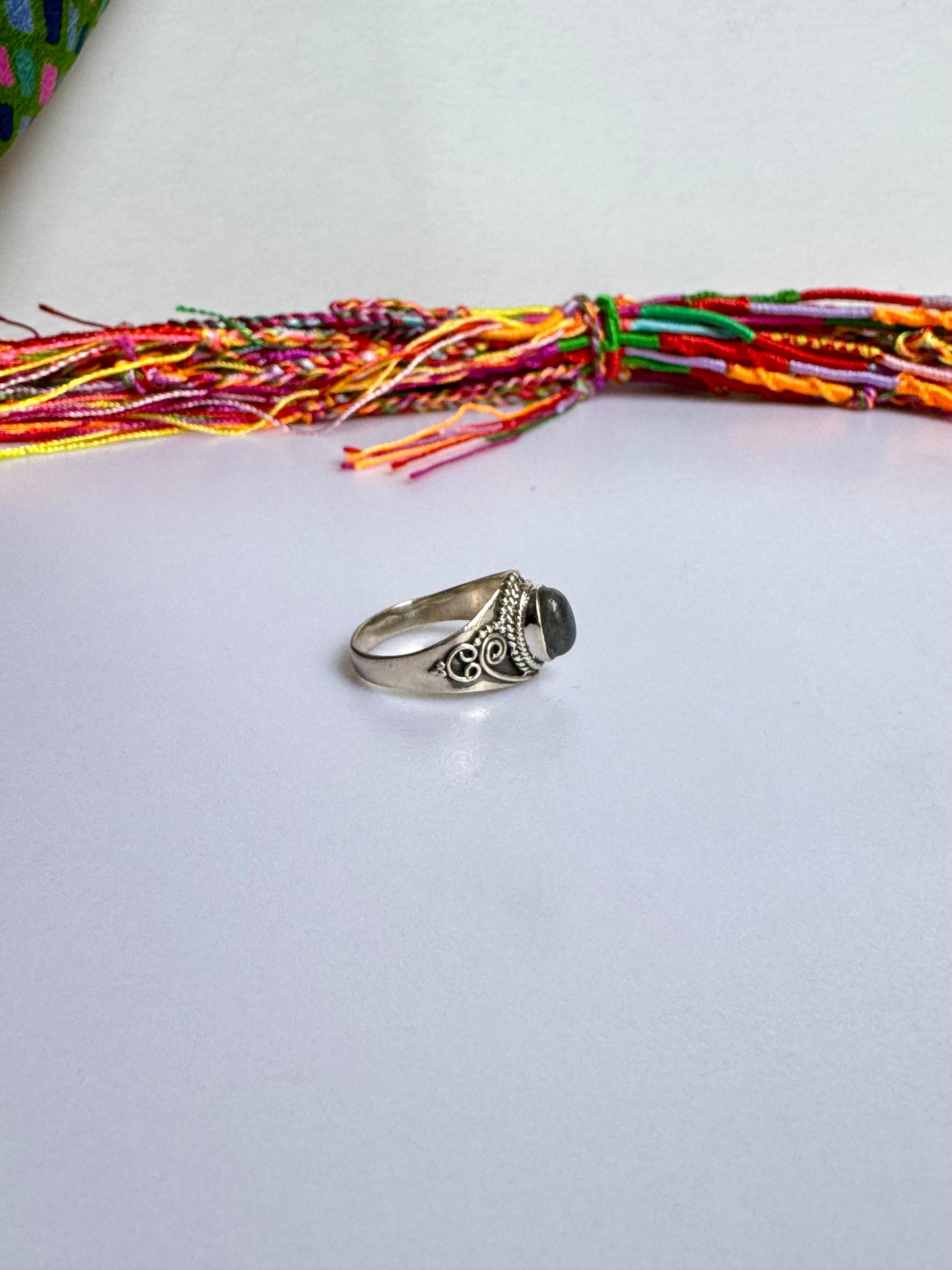 Anello argento 925 labradorite misura 19 - 45SZ