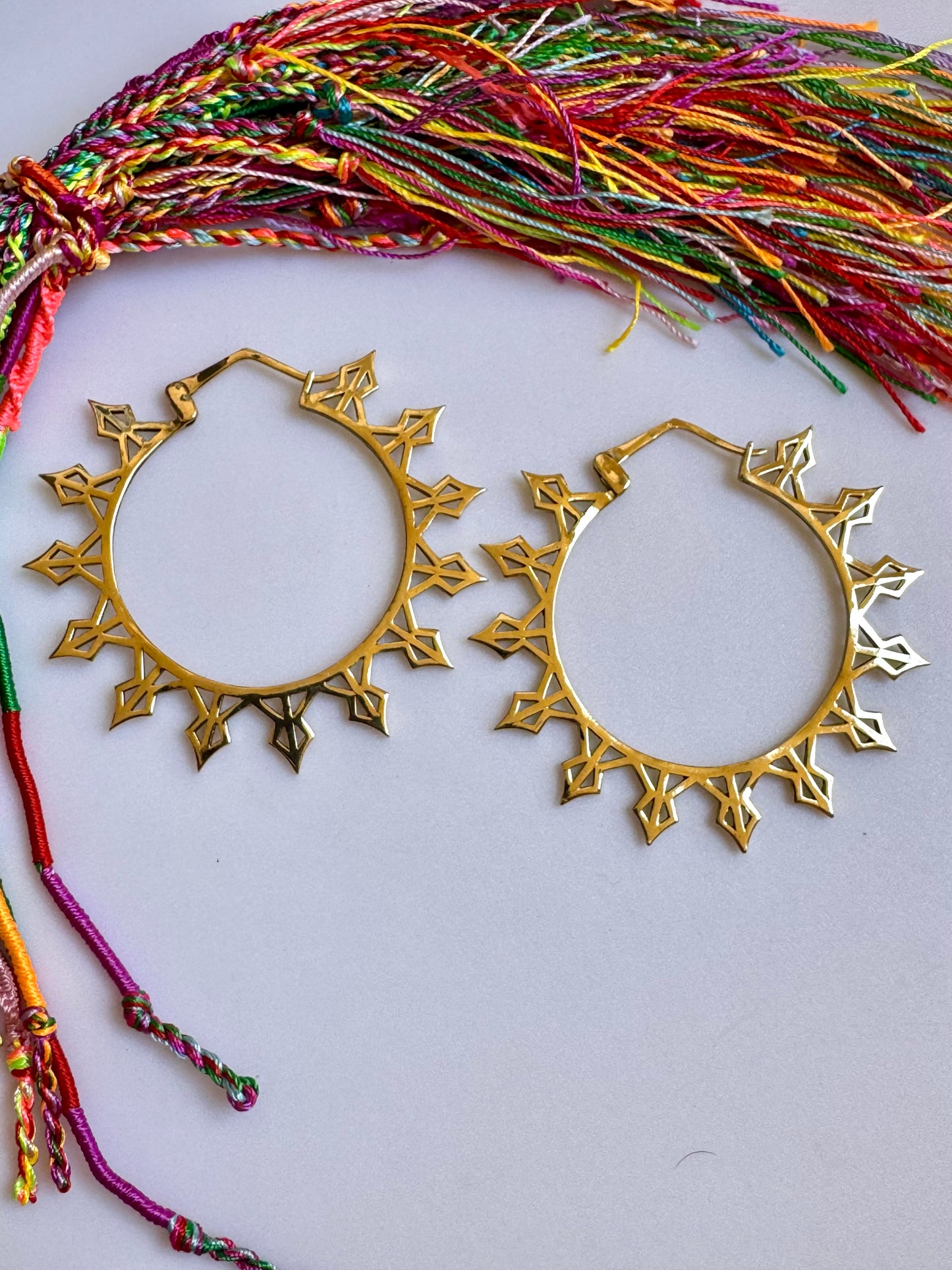 Golden spiral boho earrings