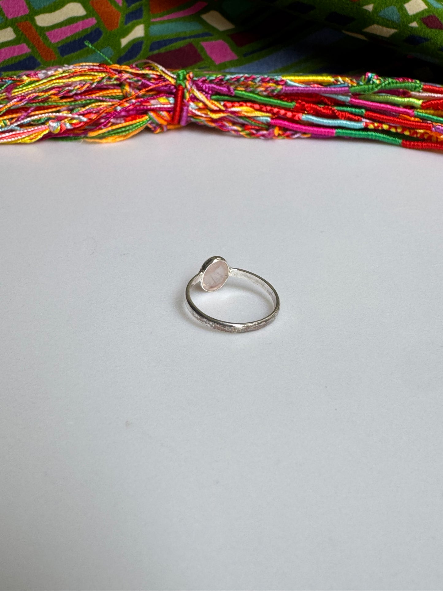 Anello argento 925 quarzo rosa misura 14 - 15QR