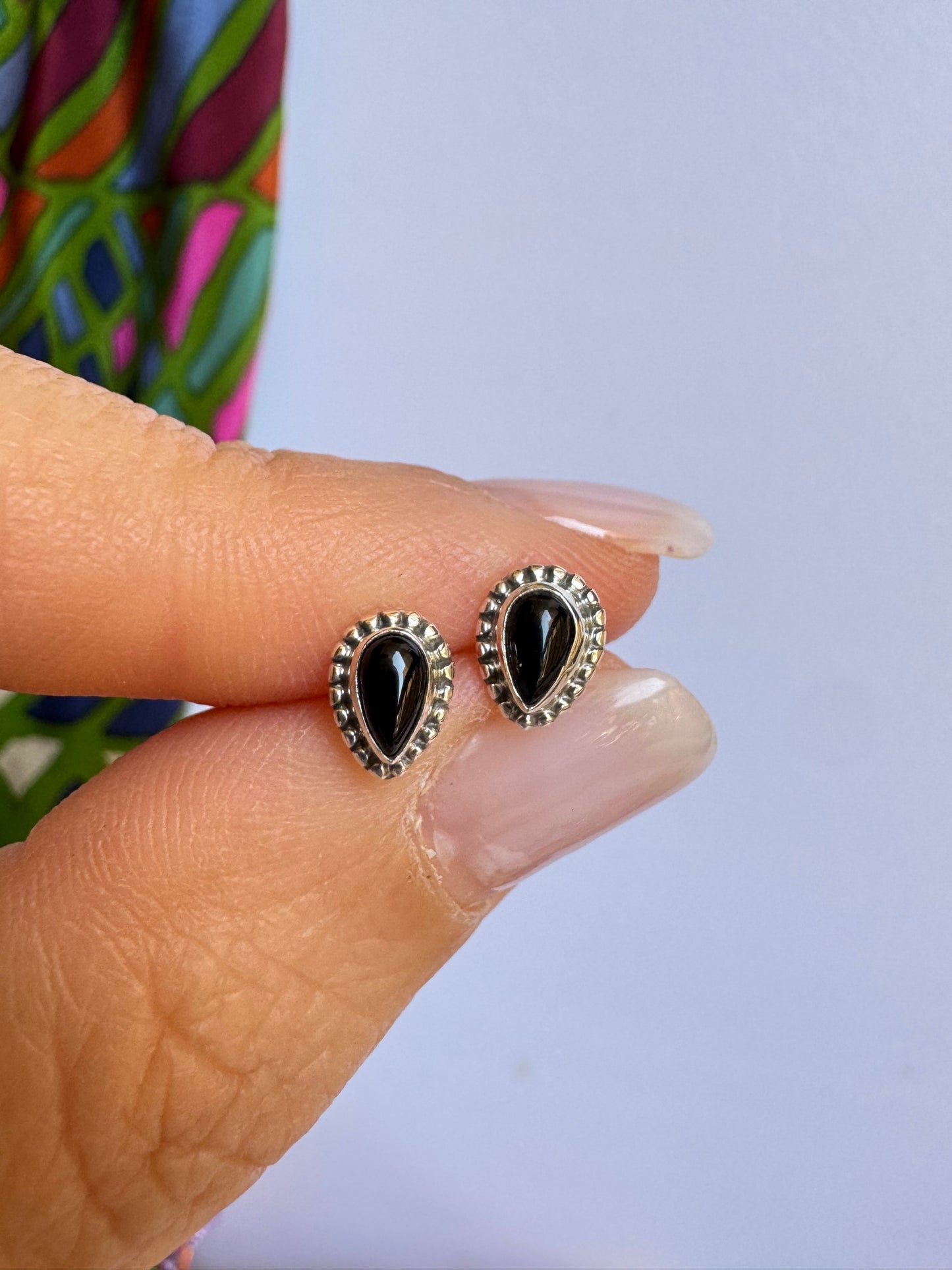 Orecchini mini lobo argento925 onice nero