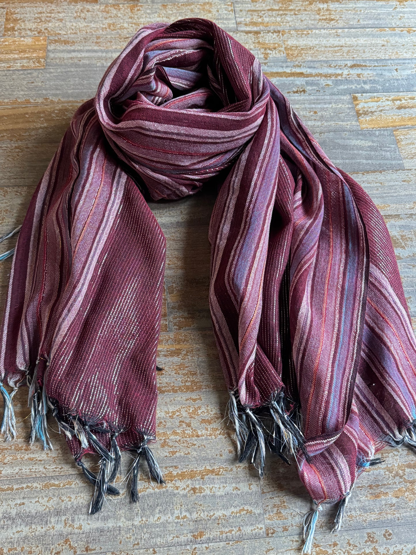 Pashmina scarf stole India burgundy