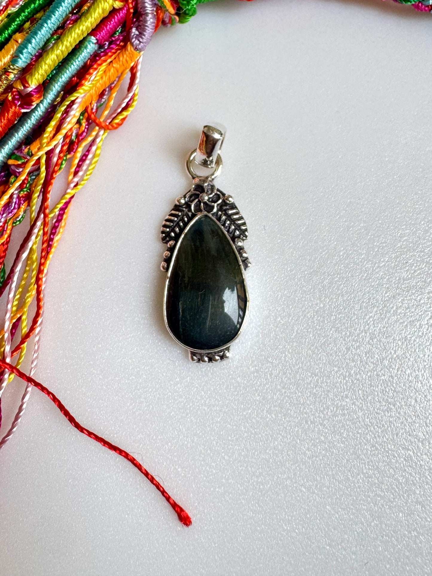 Ciondolo argentato labradorite
